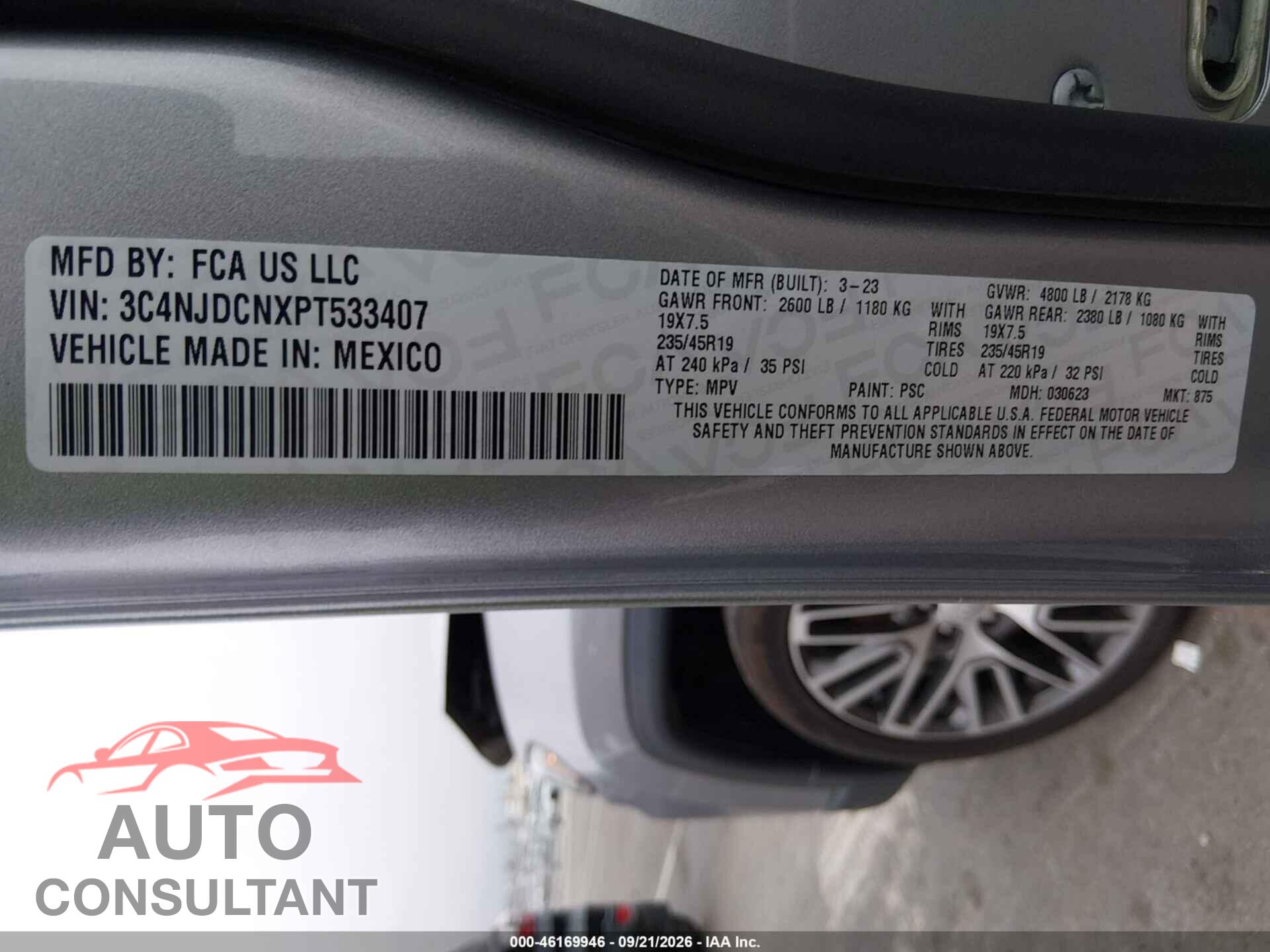 JEEP COMPASS 2023 - 3C4NJDCNXPT533407