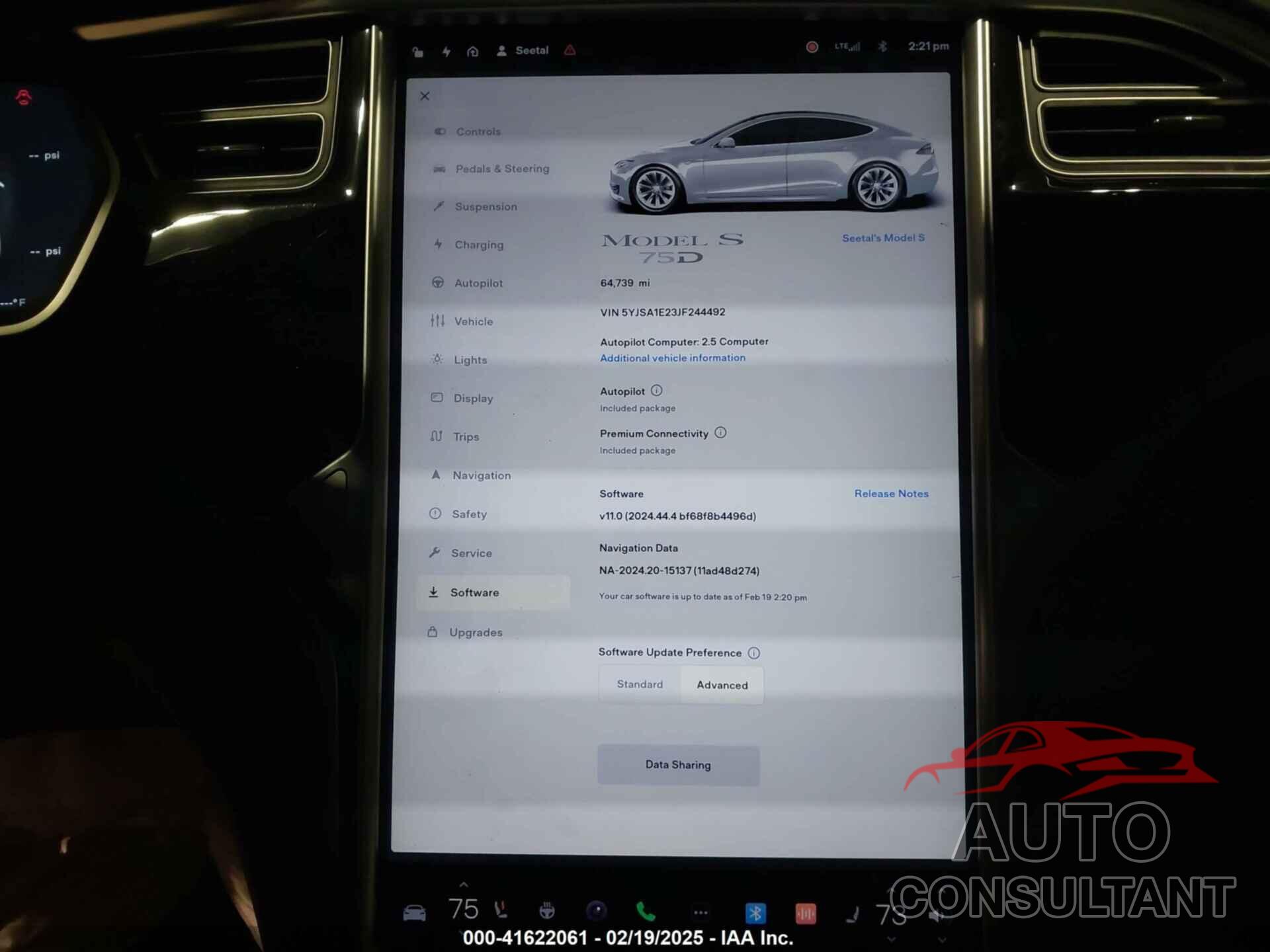 TESLA MODEL S 2018 - 5YJSA1E23JF244492