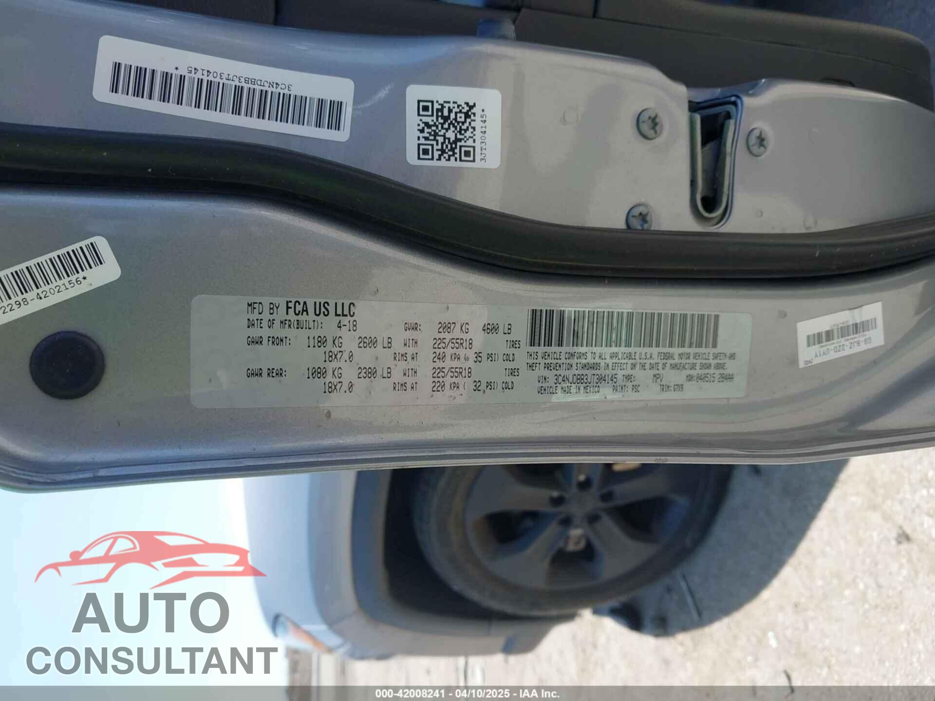 JEEP COMPASS 2018 - 3C4NJDBB3JT304145