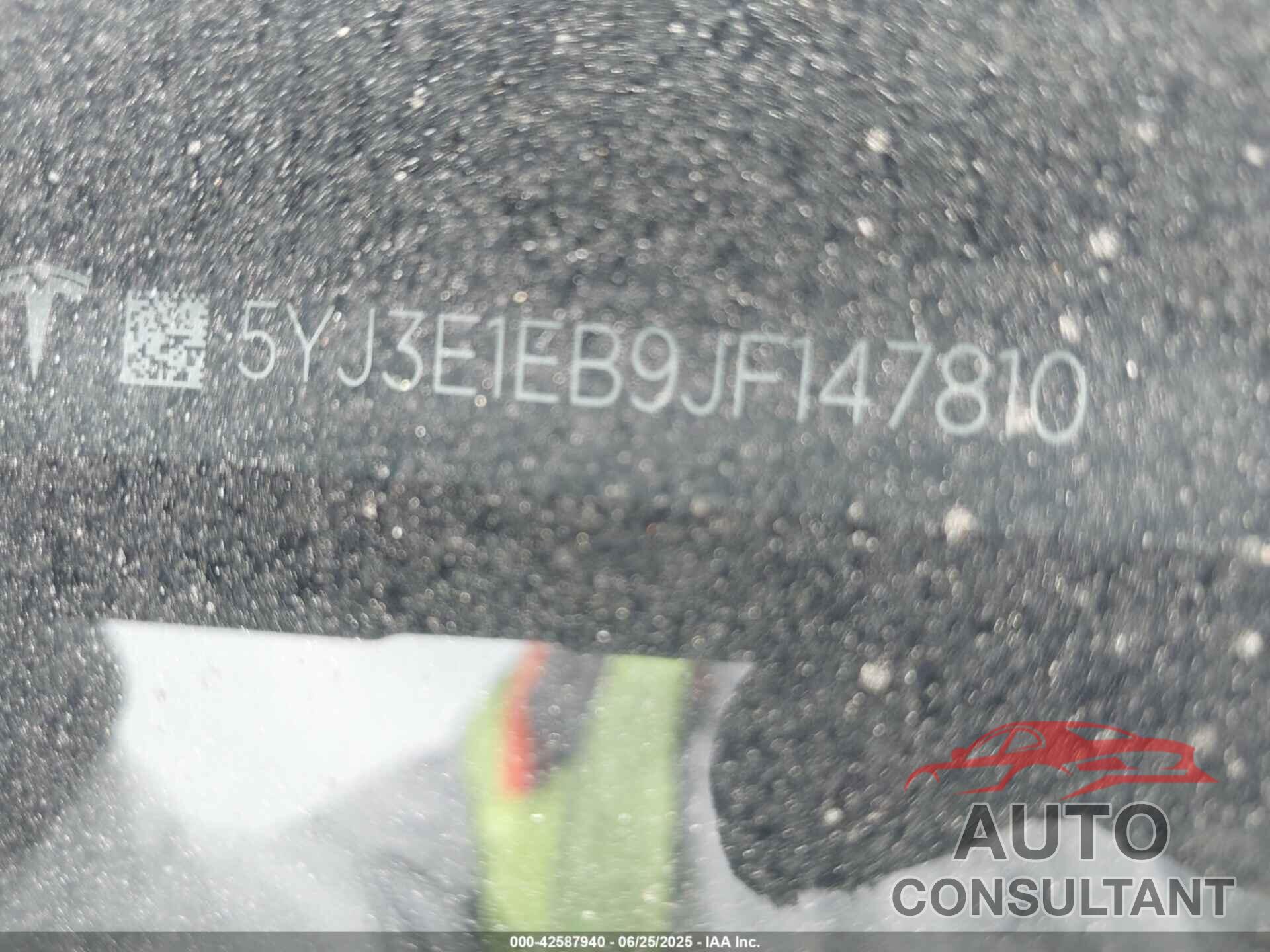 TESLA MODEL 3 2018 - 5YJ3E1EB9JF147810