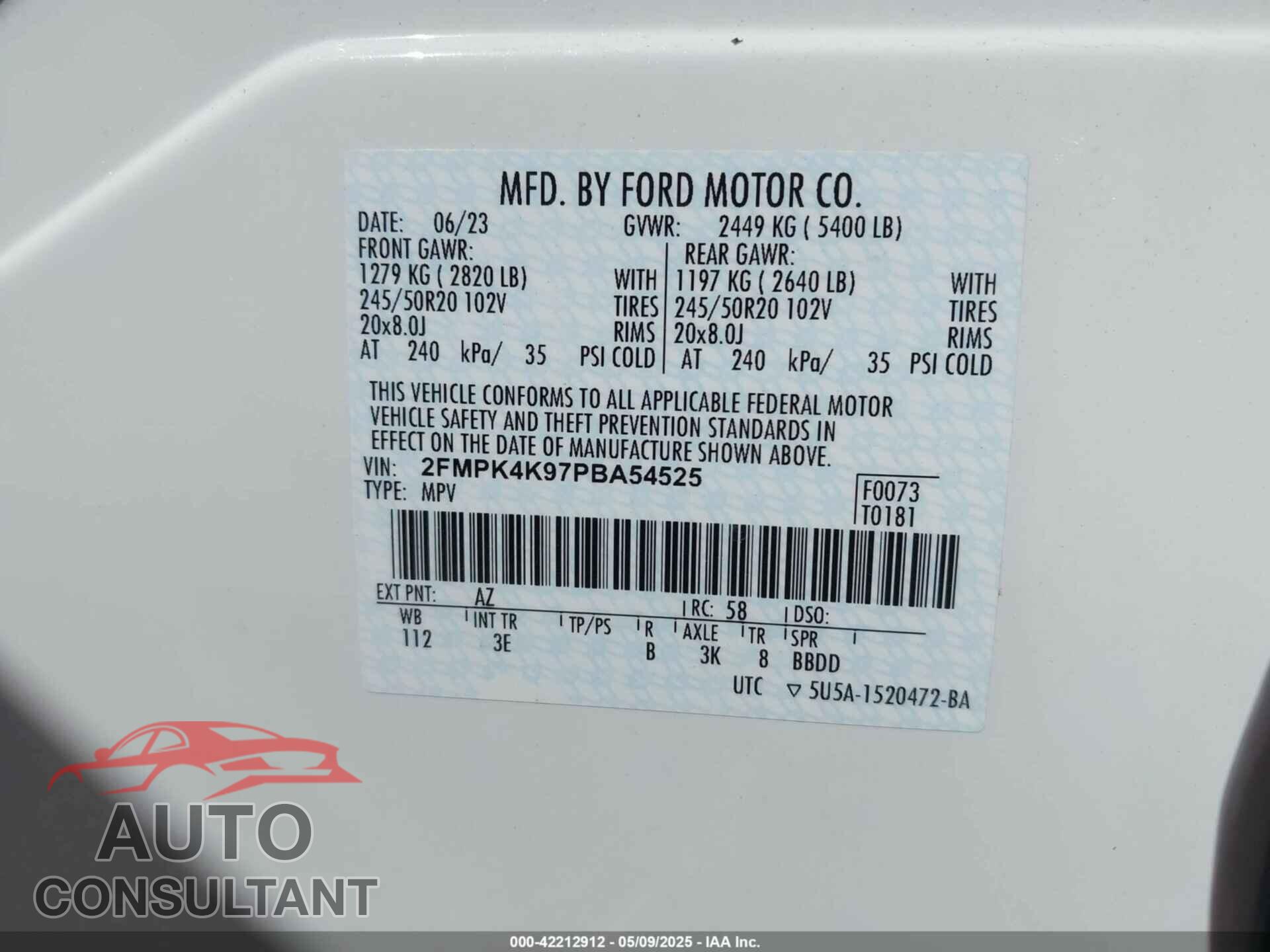 FORD EDGE 2023 - 2FMPK4K97PBA54525