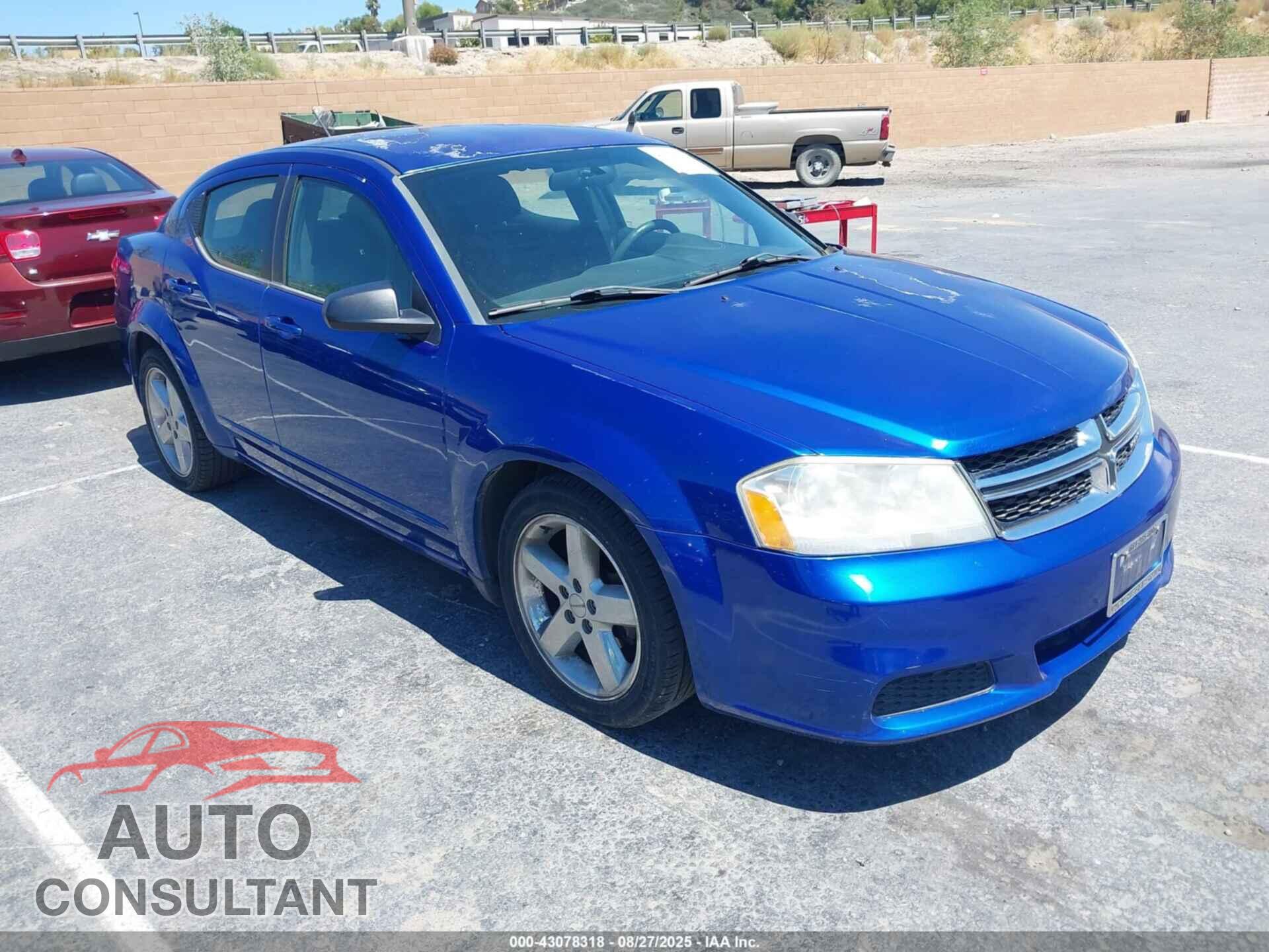 DODGE AVENGER 2012 - 1C3CDZAB2CN322821