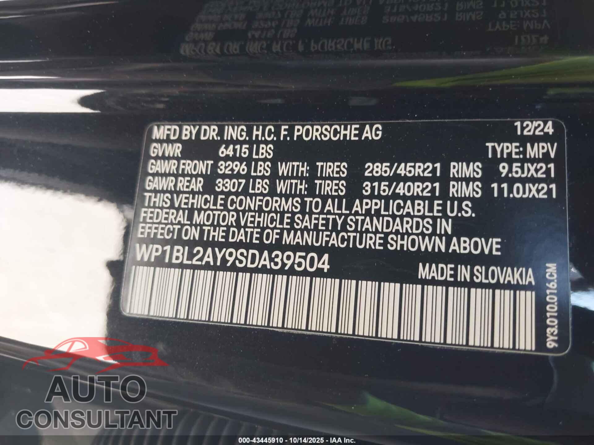 PORSCHE CAYENNE COUPE 2025 - WP1BL2AY9SDA39504