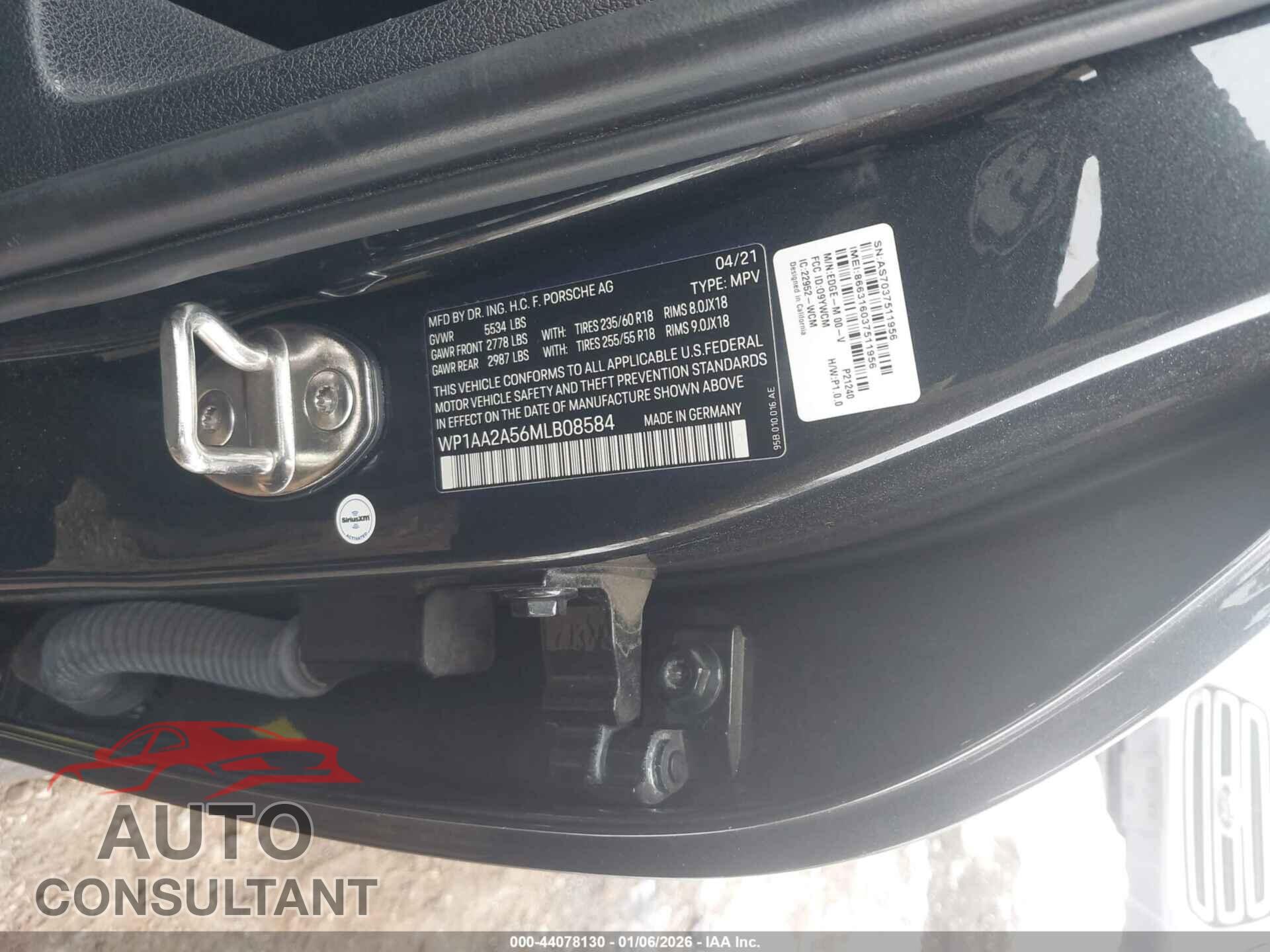 PORSCHE MACAN 2021 - WP1AA2A56MLB08584