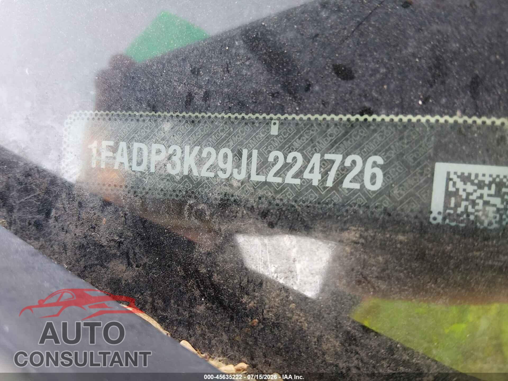 FORD FOCUS 2018 - 1FADP3K29JL224726