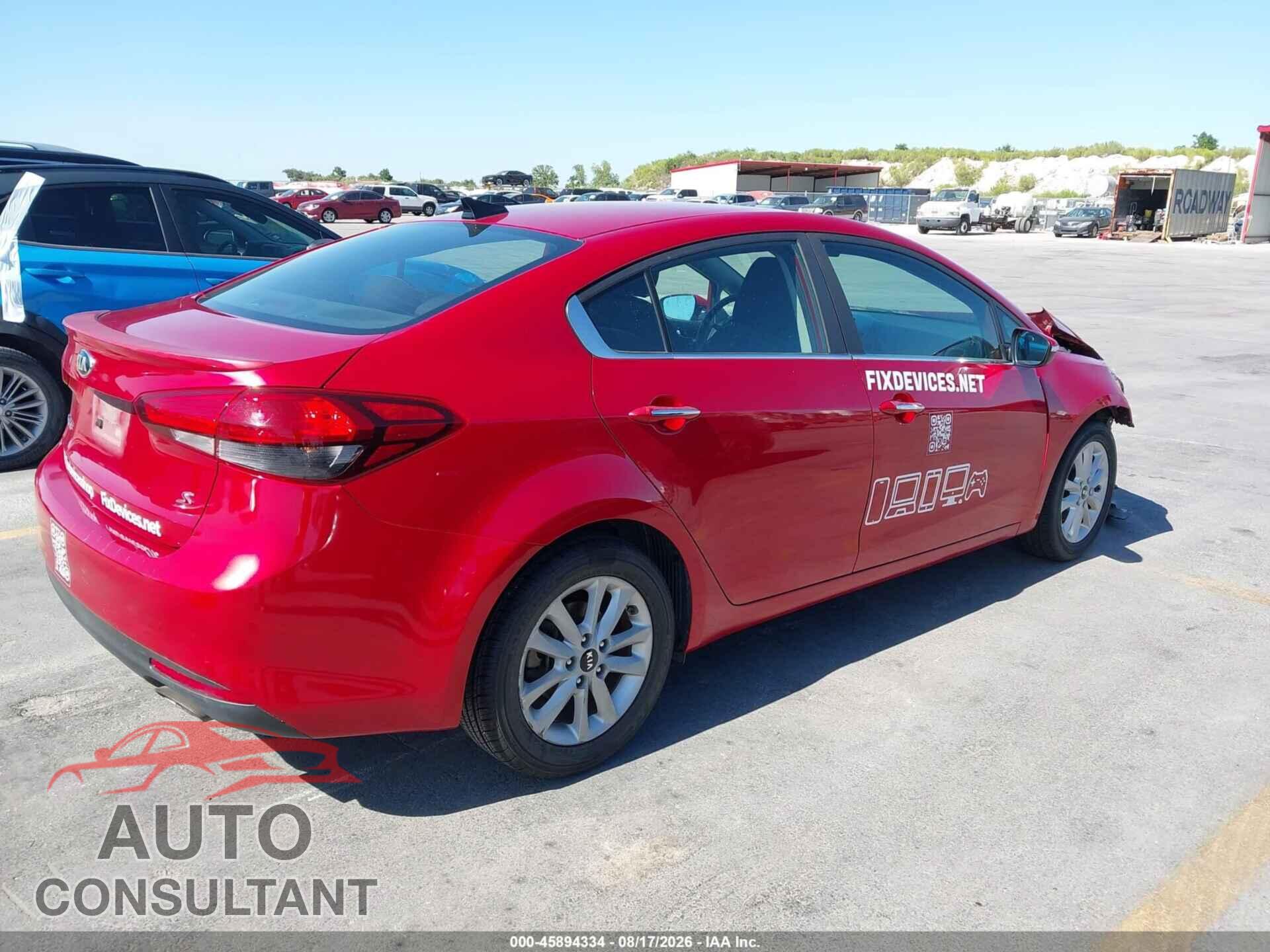 KIA FORTE 2017 - 3KPFL4A79HE020979