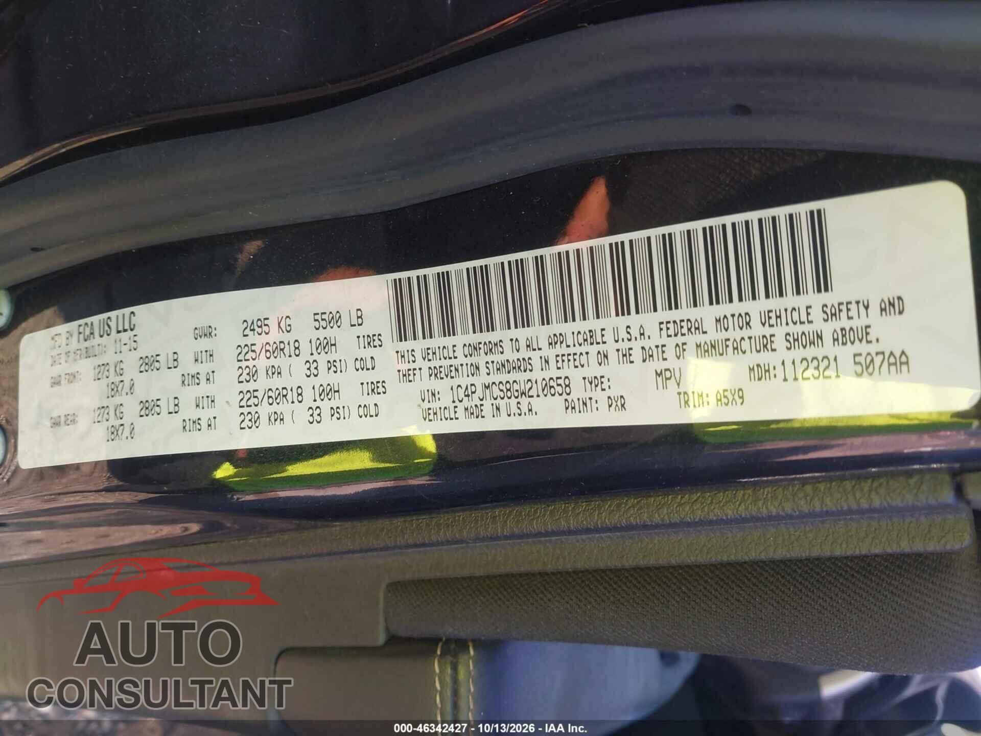 JEEP CHEROKEE 2016 - 1C4PJMCS8GW210658