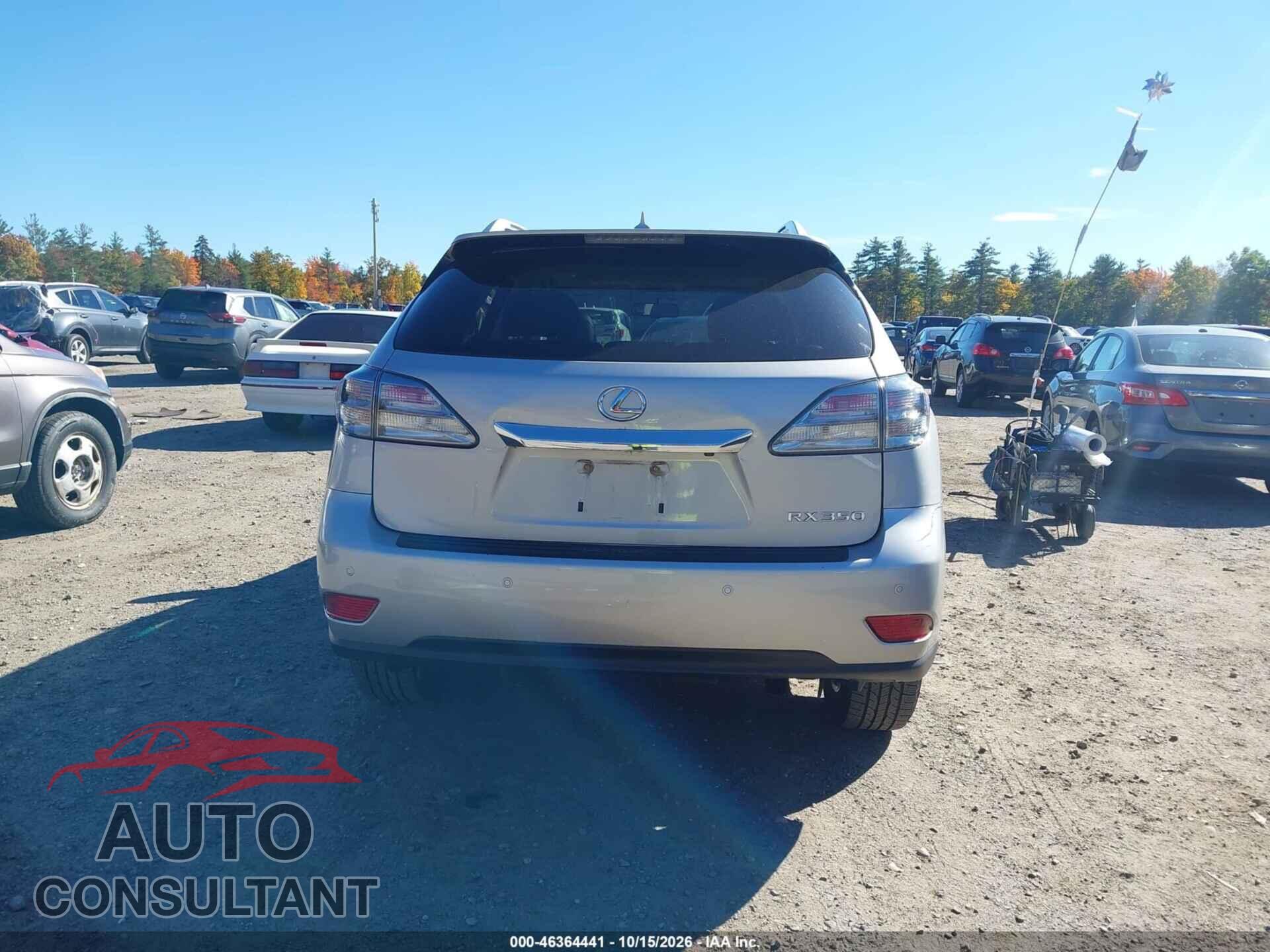 LEXUS RX 350 2012 - 2T2BK1BA2CC123741