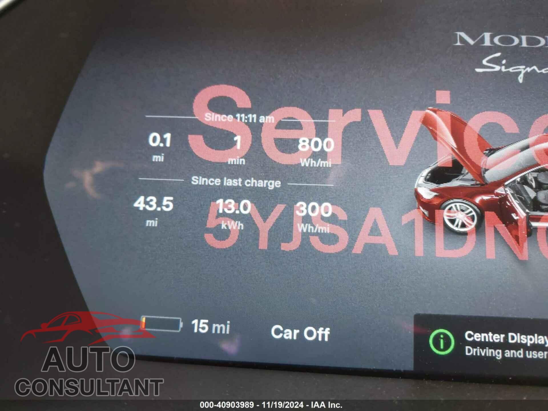 TESLA MODEL S 2012 - 5YJSA1DN0CFS00674