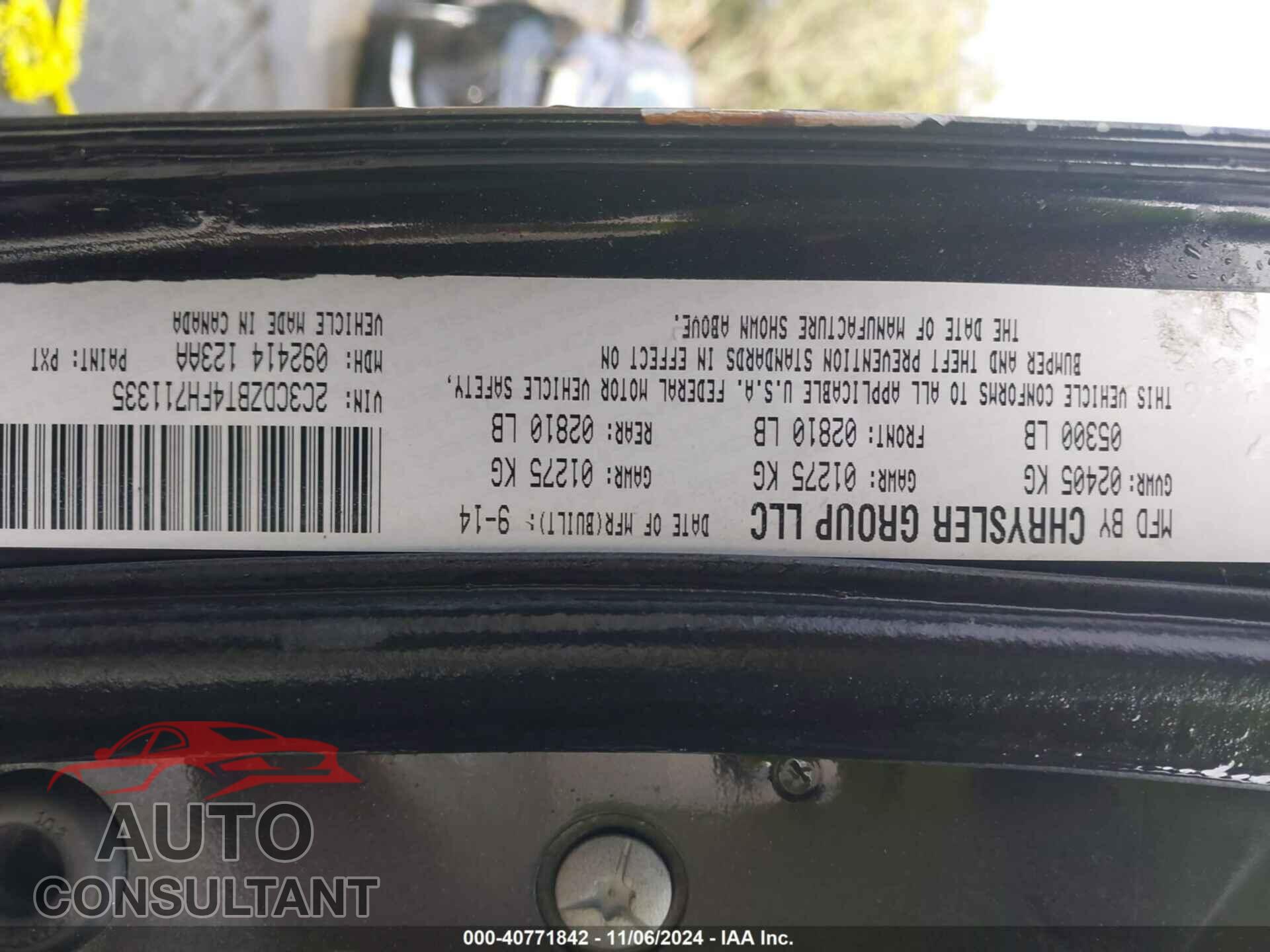 DODGE CHALLENGER 2015 - 2C3CDZBT4FH711335