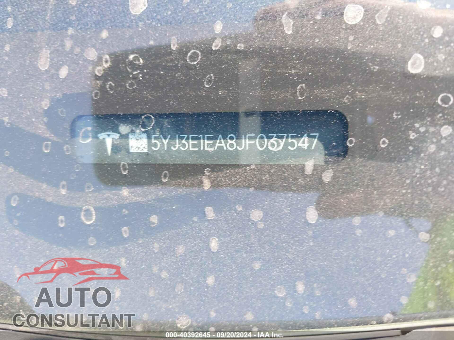 TESLA MODEL 3 2018 - 5YJ3E1EA8JF037547