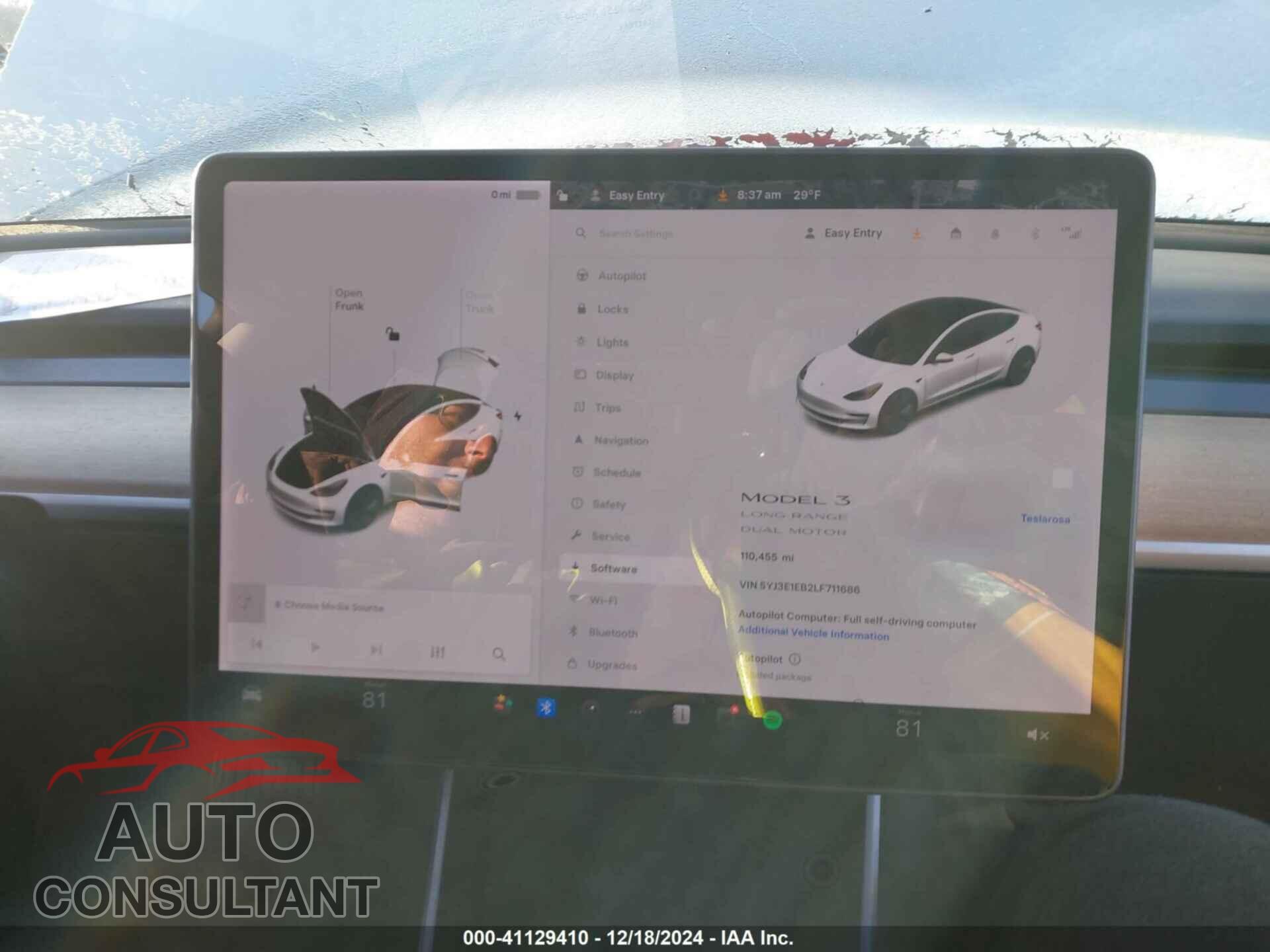 TESLA MODEL 3 2020 - 5YJ3E1EB2LF711686