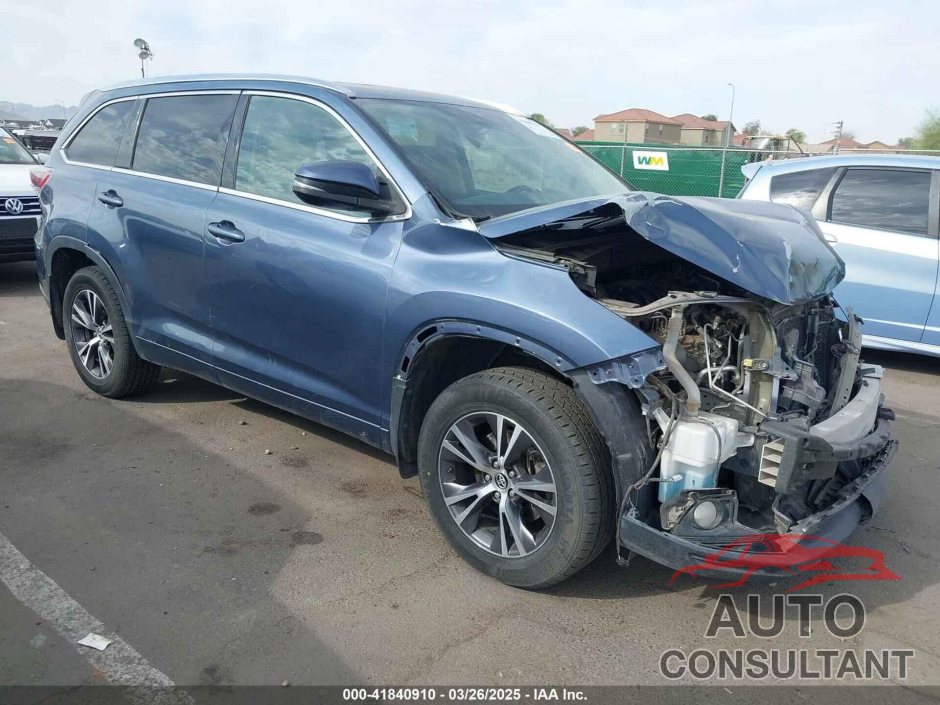TOYOTA HIGHLANDER 2016 - 5TDJKRFH2GS288904