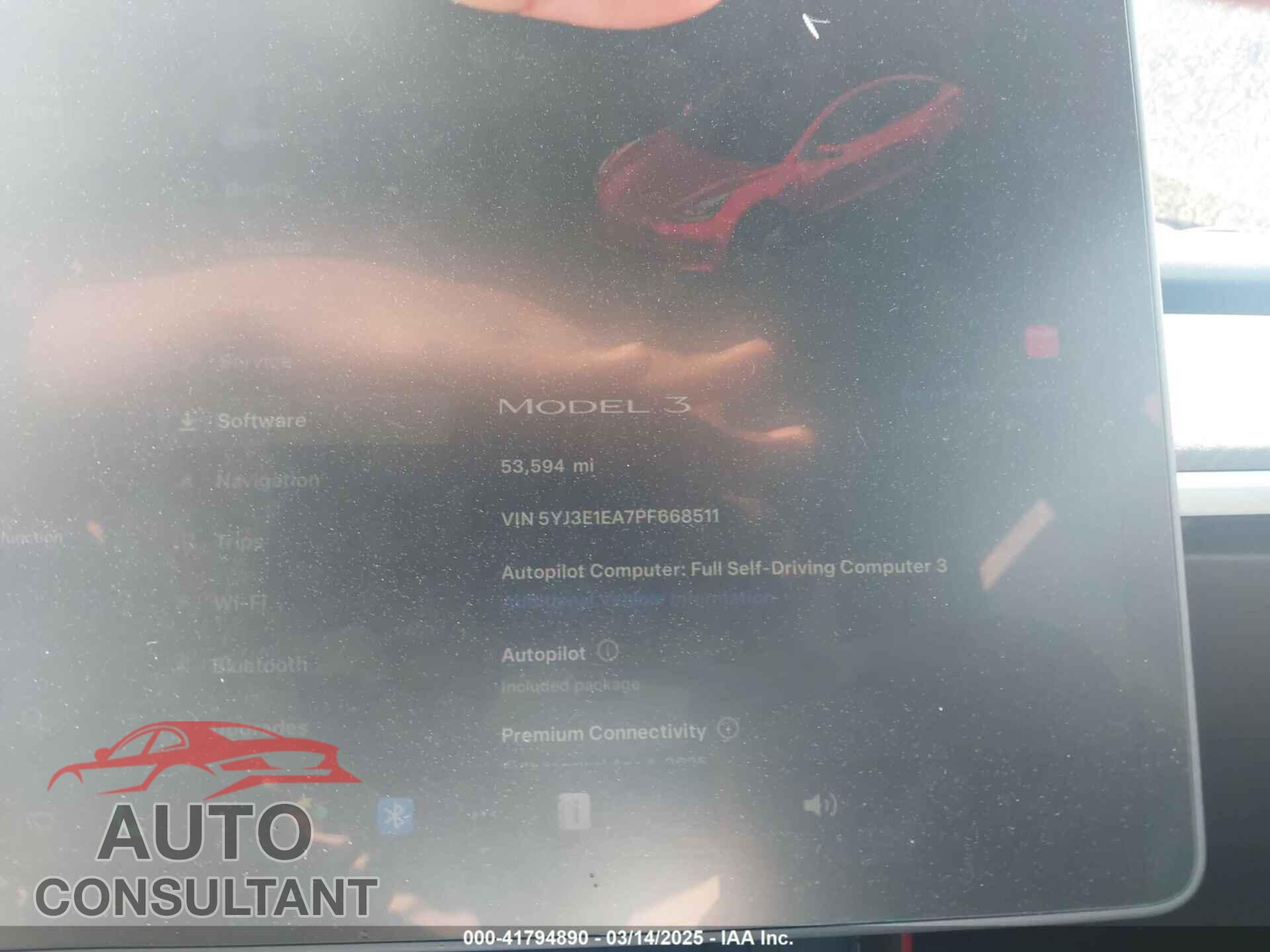 TESLA MODEL 3 2023 - 5YJ3E1EA7PF668511