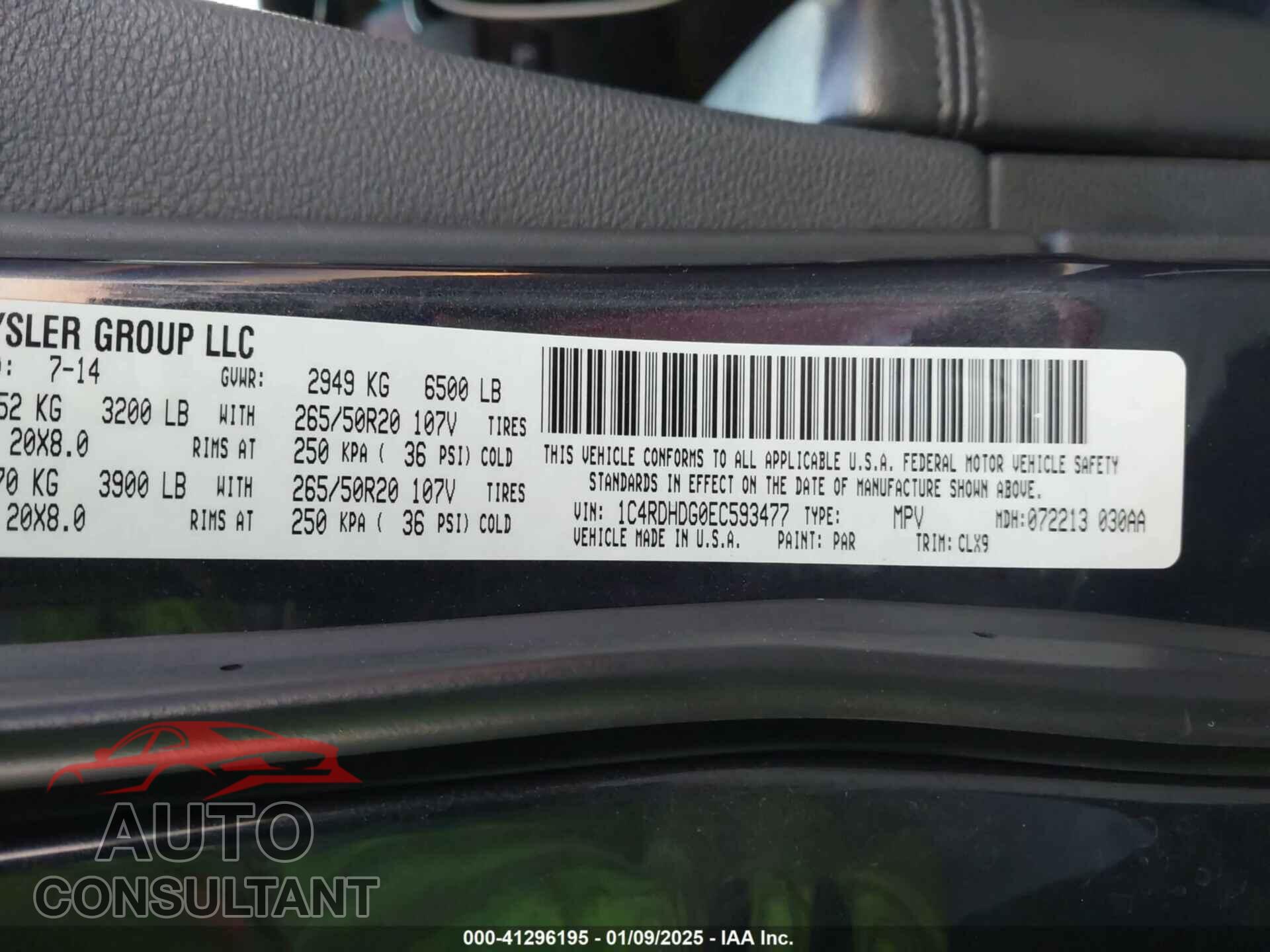 DODGE DURANGO 2014 - 1C4RDHDG0EC593477