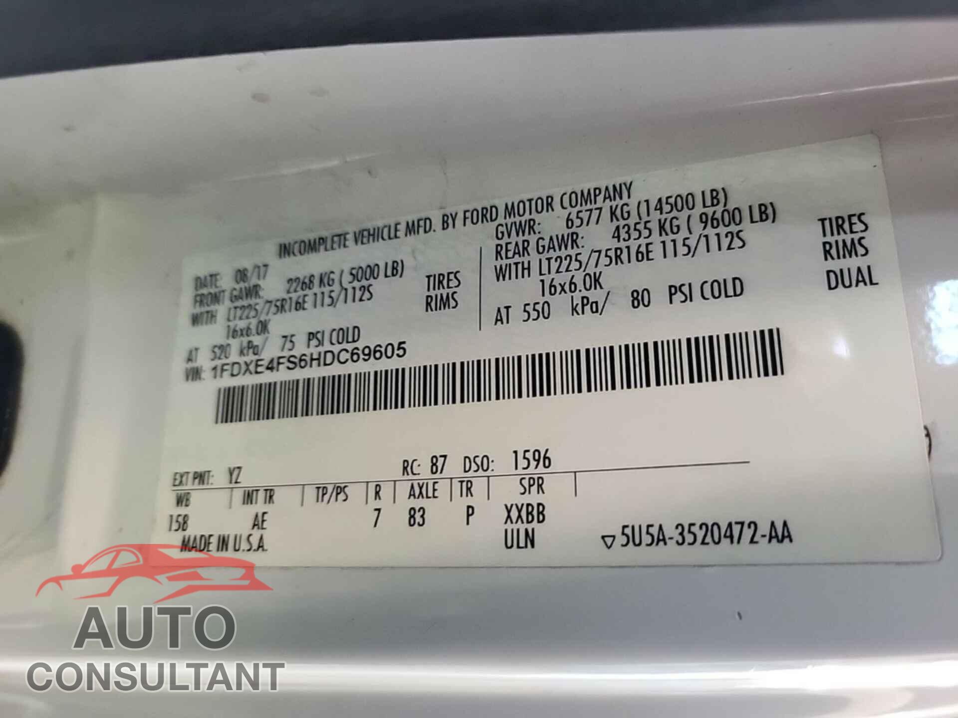 FORD ECONOLINE 2017 - 1FDXE4FS6HDC69605