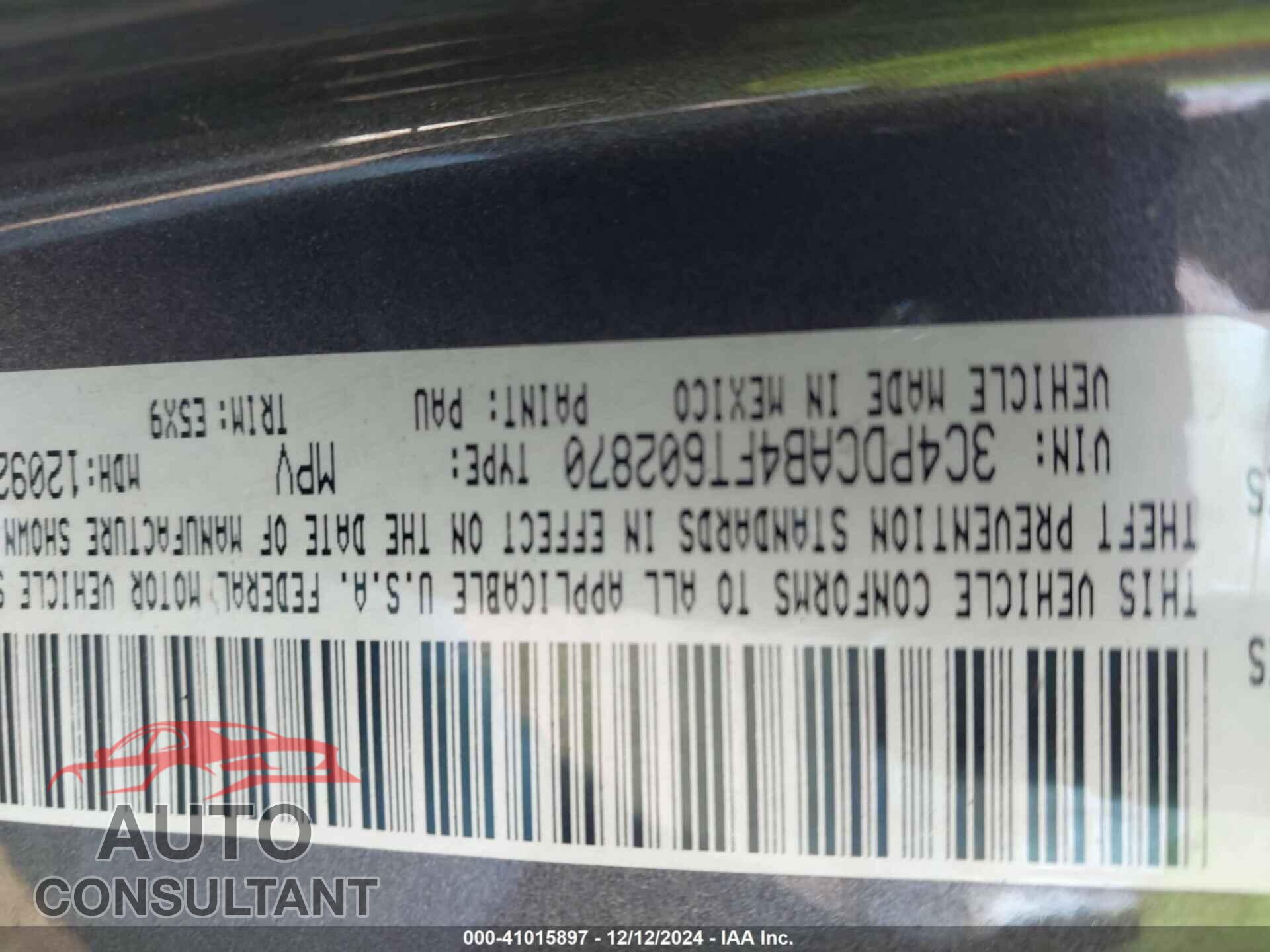 DODGE JOURNEY 2015 - 3C4PDCAB4FT602870
