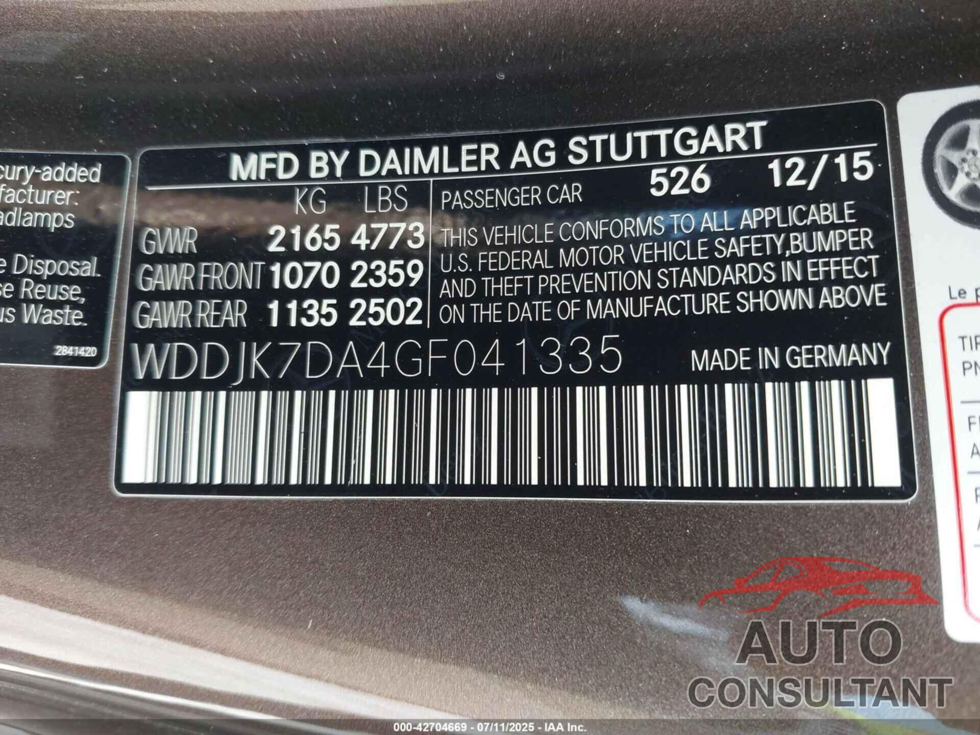 MERCEDES-BENZ SL 550 2016 - WDDJK7DA4GF041335