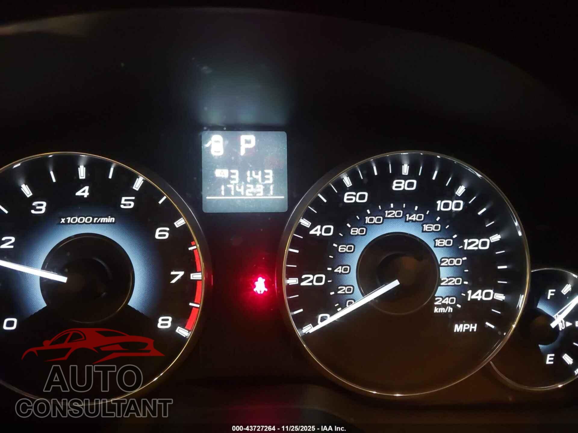 SUBARU OUTBACK 2012 - 4S4BRCKC2C3220519