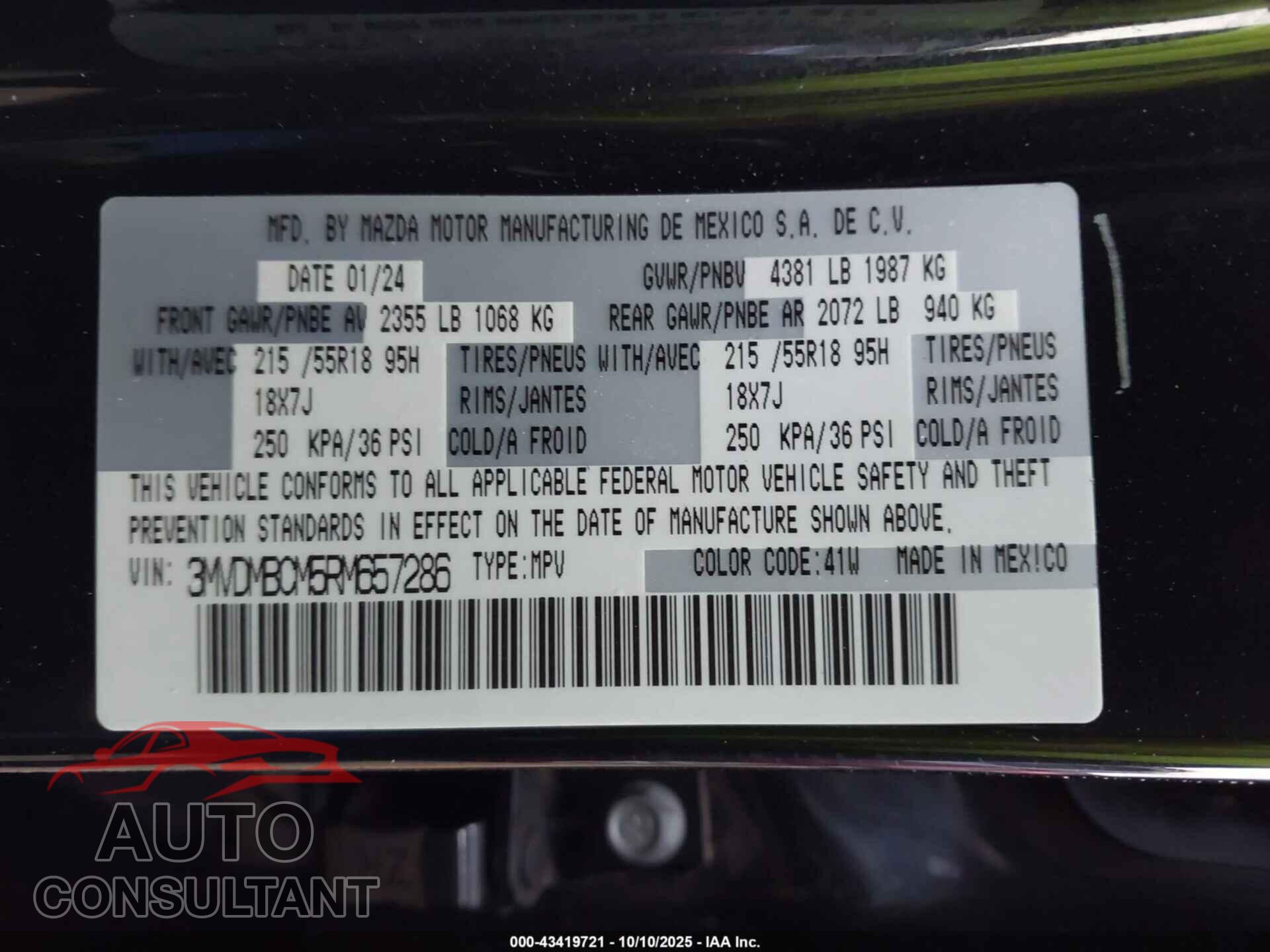 MAZDA CX-30 2024 - 3MVDMBCM5RM657286