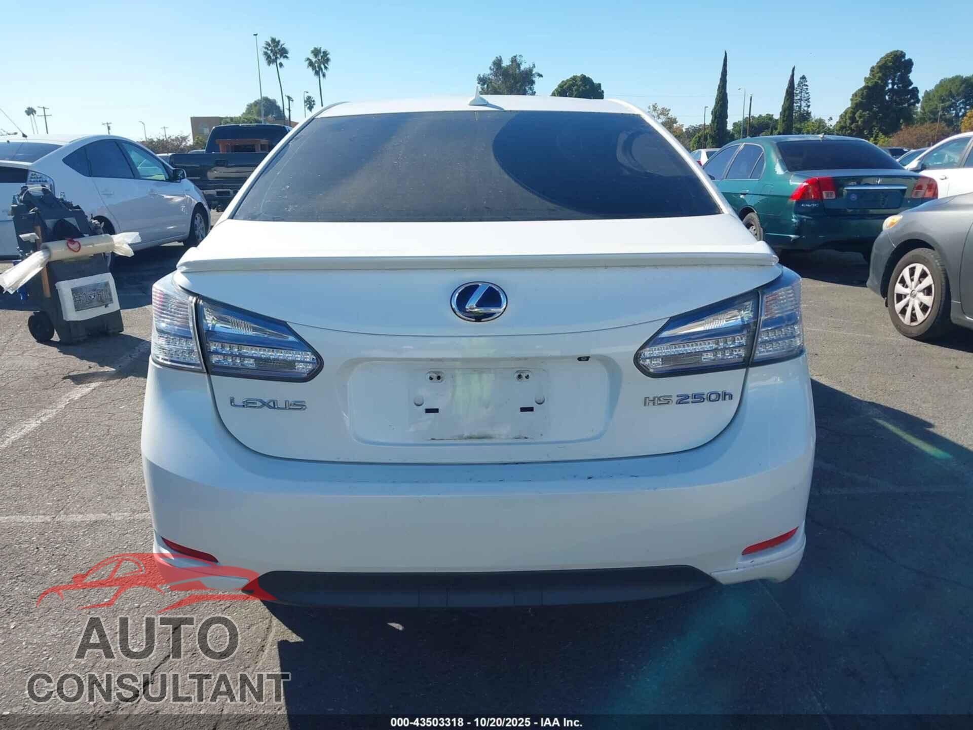 LEXUS HS 250H 2010 - JTHBB1BA4A2012560