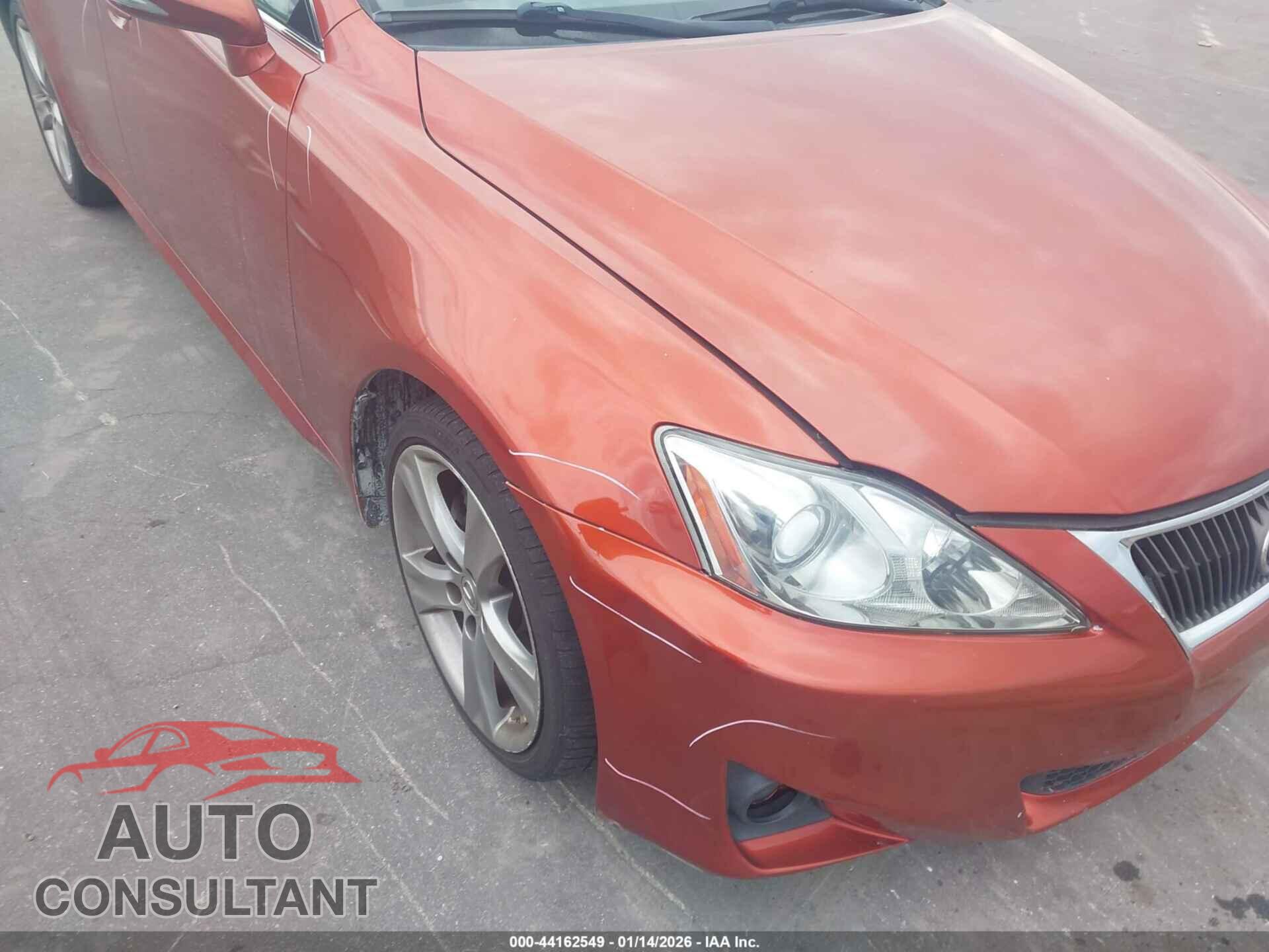 LEXUS IS 250 2012 - JTHBF5C21C5164526