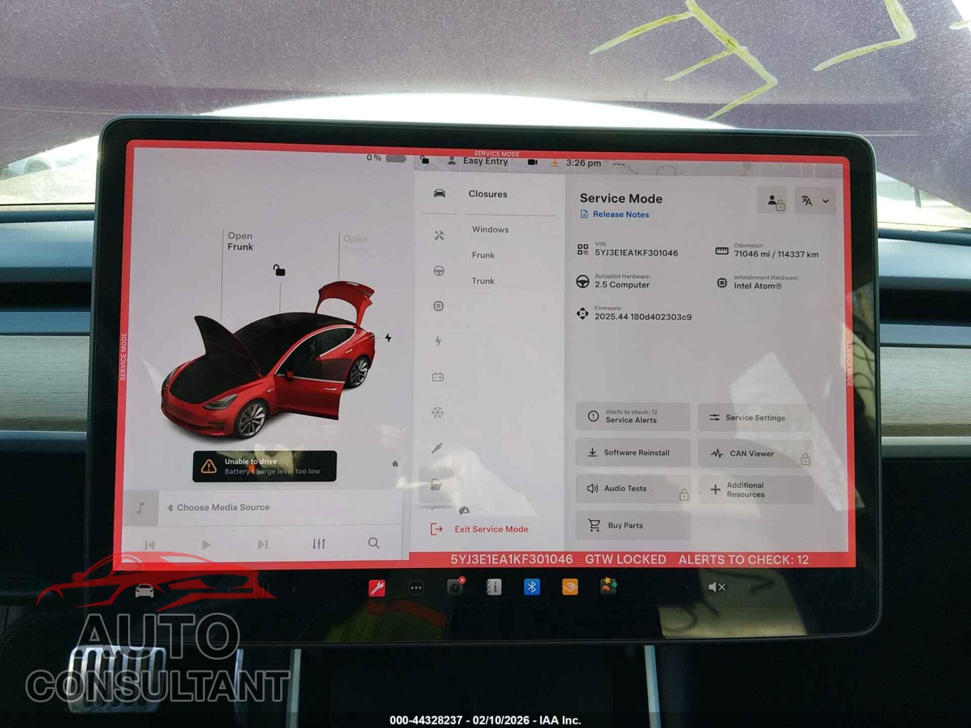 TESLA MODEL 3 2019 - 5YJ3E1EA1KF301046