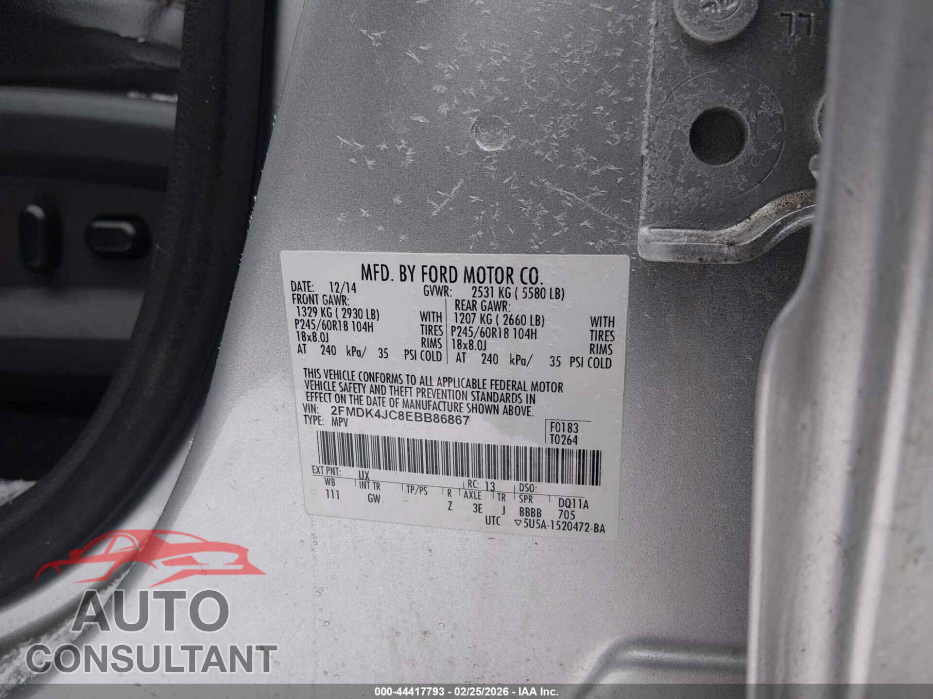 FORD EDGE 2014 - 2FMDK4JC8EBB86867