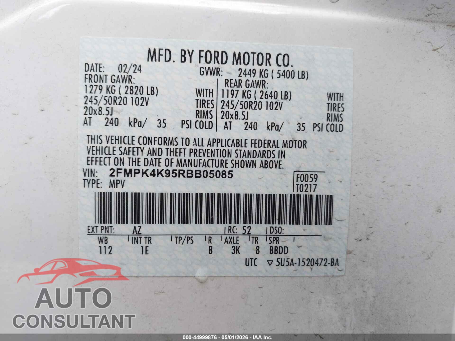 FORD EDGE 2024 - 2FMPK4K95RBB05085