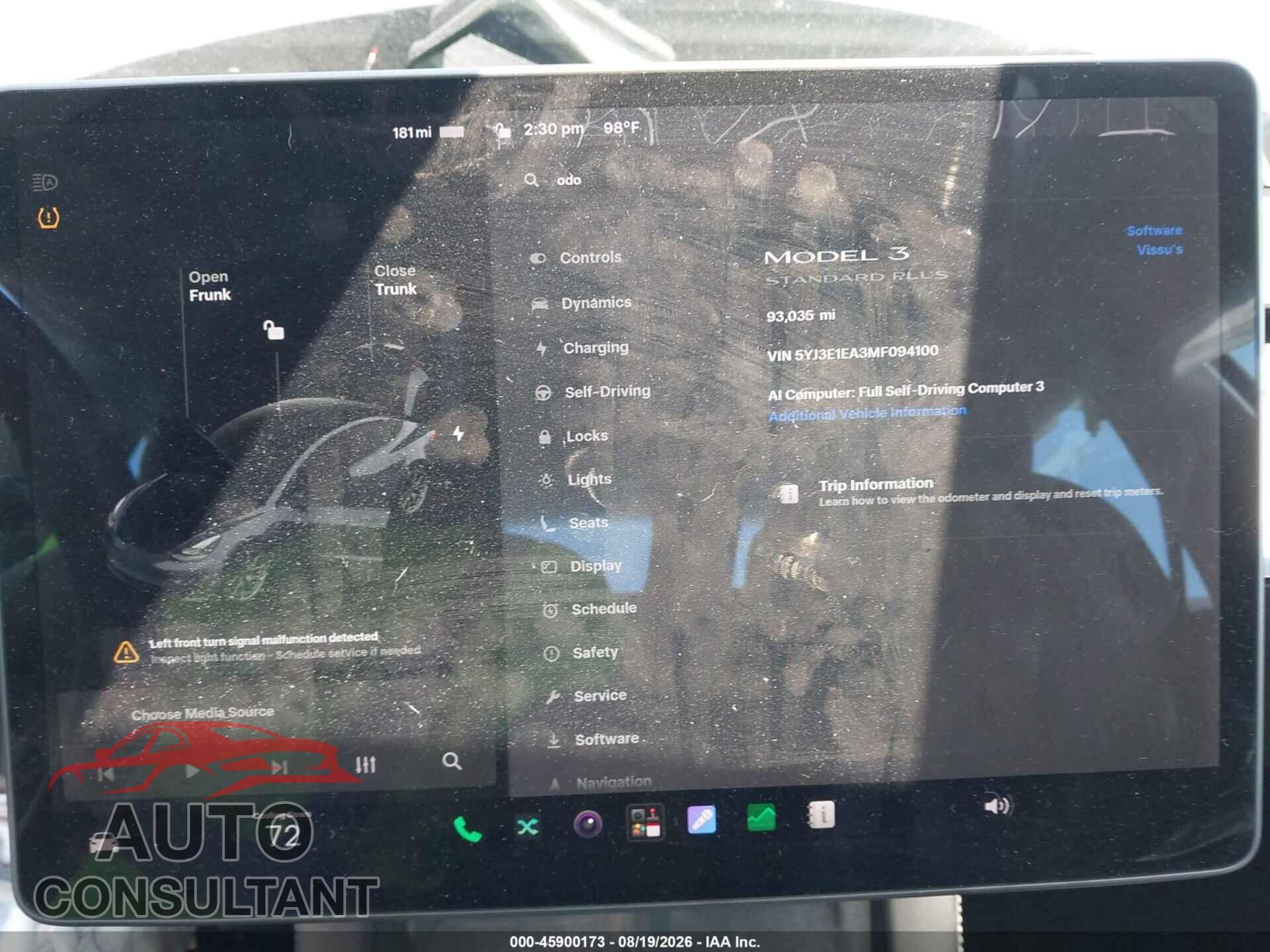 TESLA MODEL 3 2021 - 5YJ3E1EA3MF094100