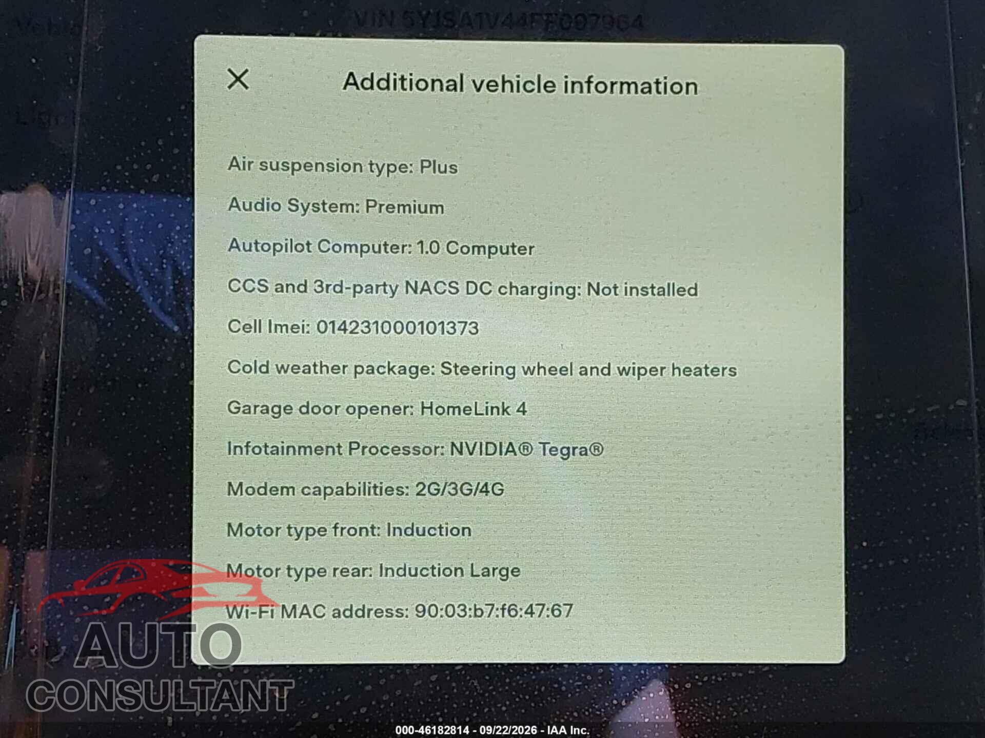 TESLA MODEL S 2015 - 5YJSA1V44FF097964