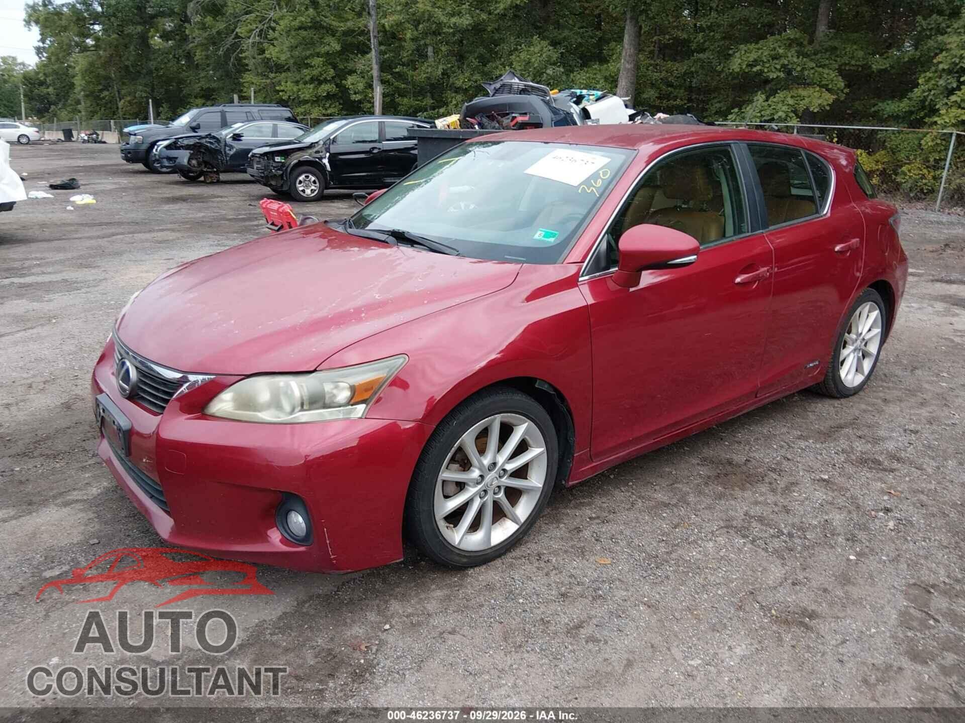 LEXUS CT 200H 2012 - JTHKD5BH4C2073702
