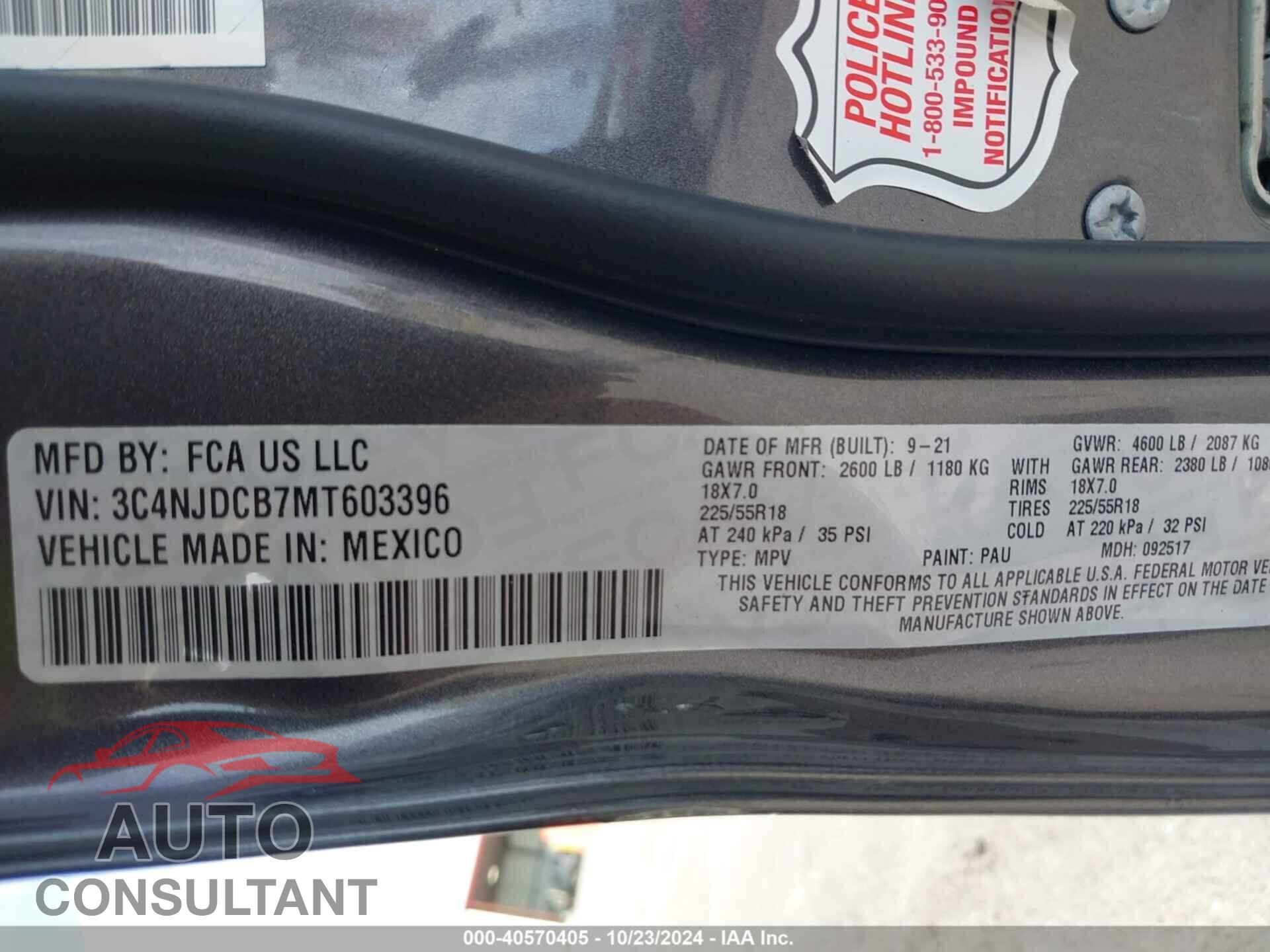 JEEP COMPASS 2021 - 3C4NJDCB7MT603396