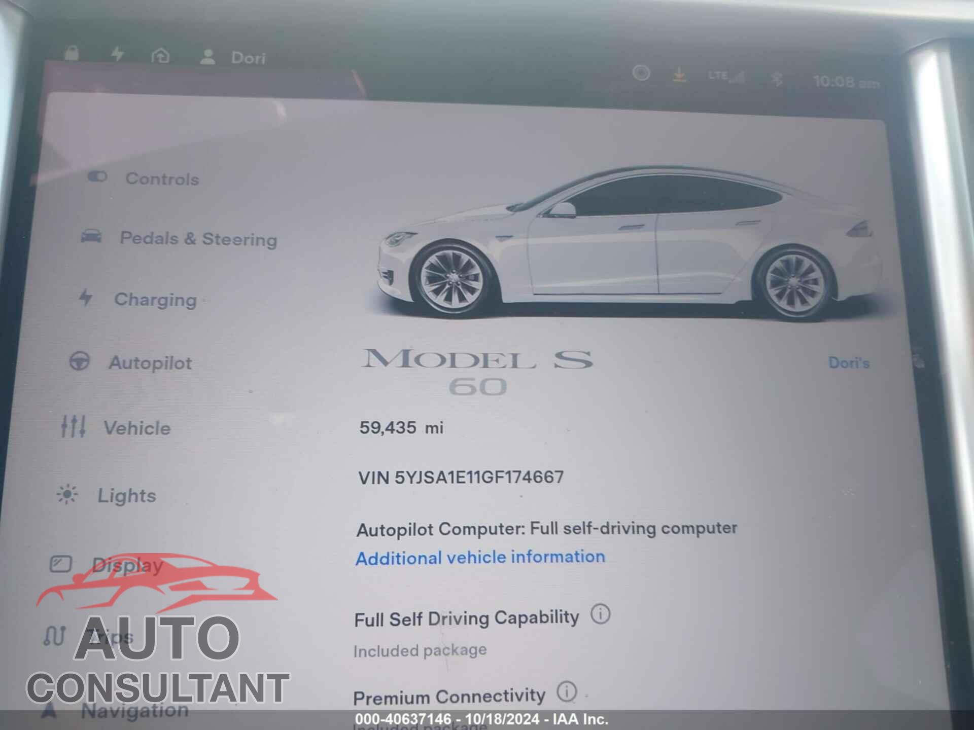 TESLA MODEL S 2016 - 5YJSA1E11GF174667