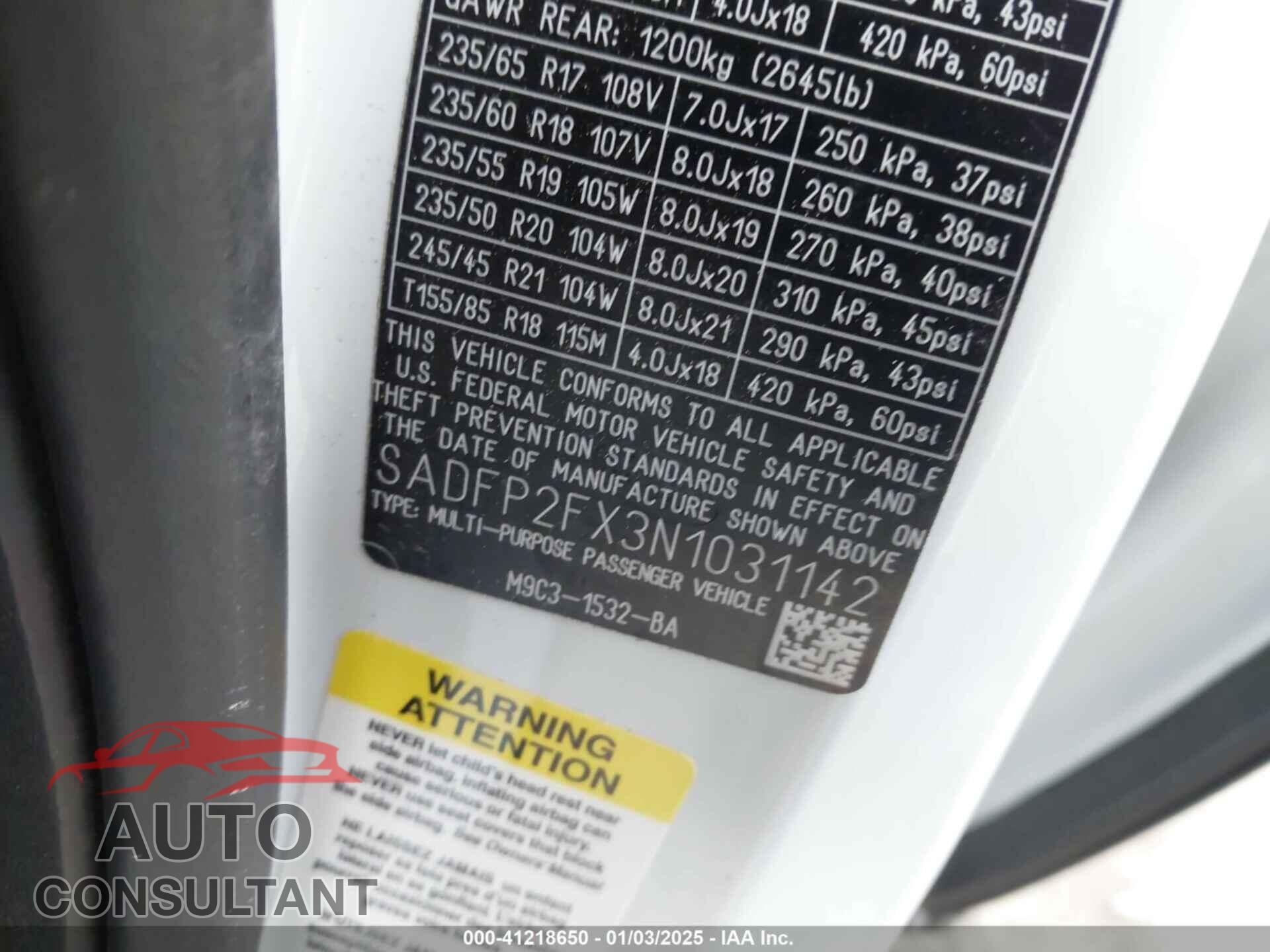 JAGUAR E-PACE 2022 - SADFP2FX3N1031142
