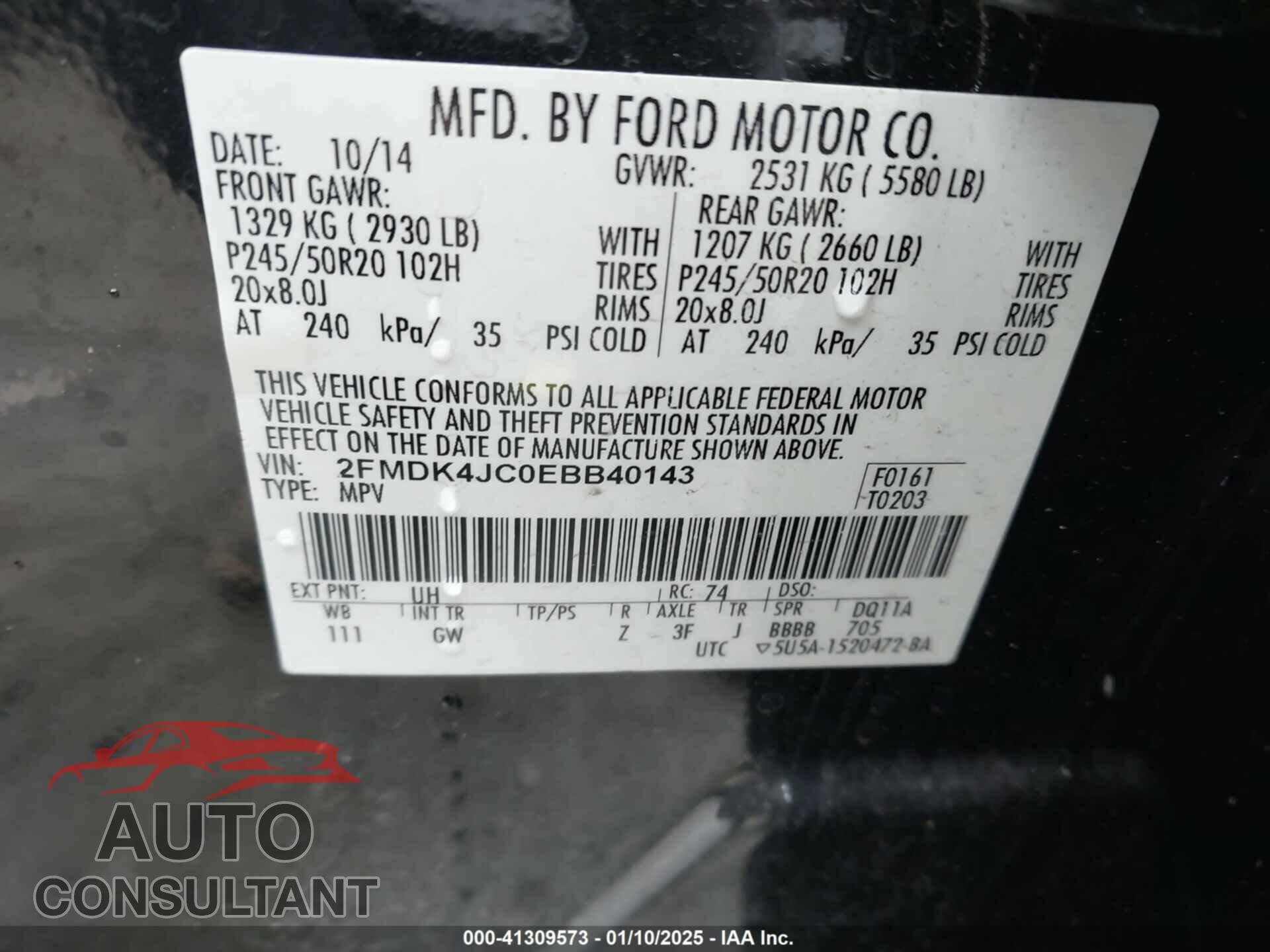 FORD EDGE 2014 - 2FMDK4JC0EBB40143