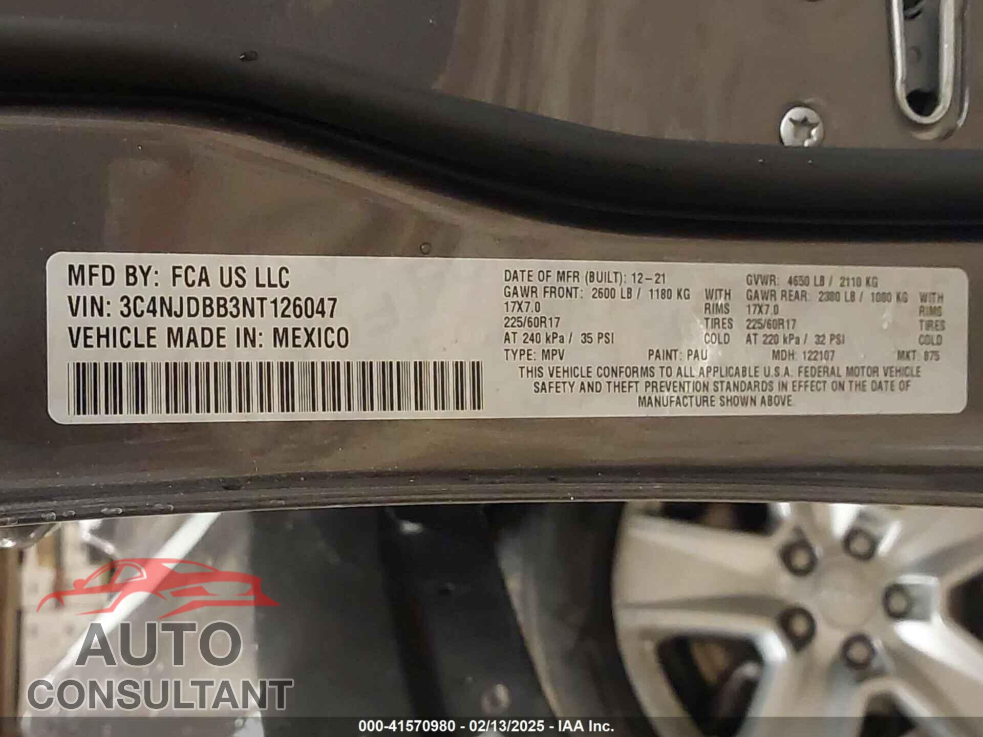 JEEP COMPASS 2022 - 3C4NJDBB3NT126047