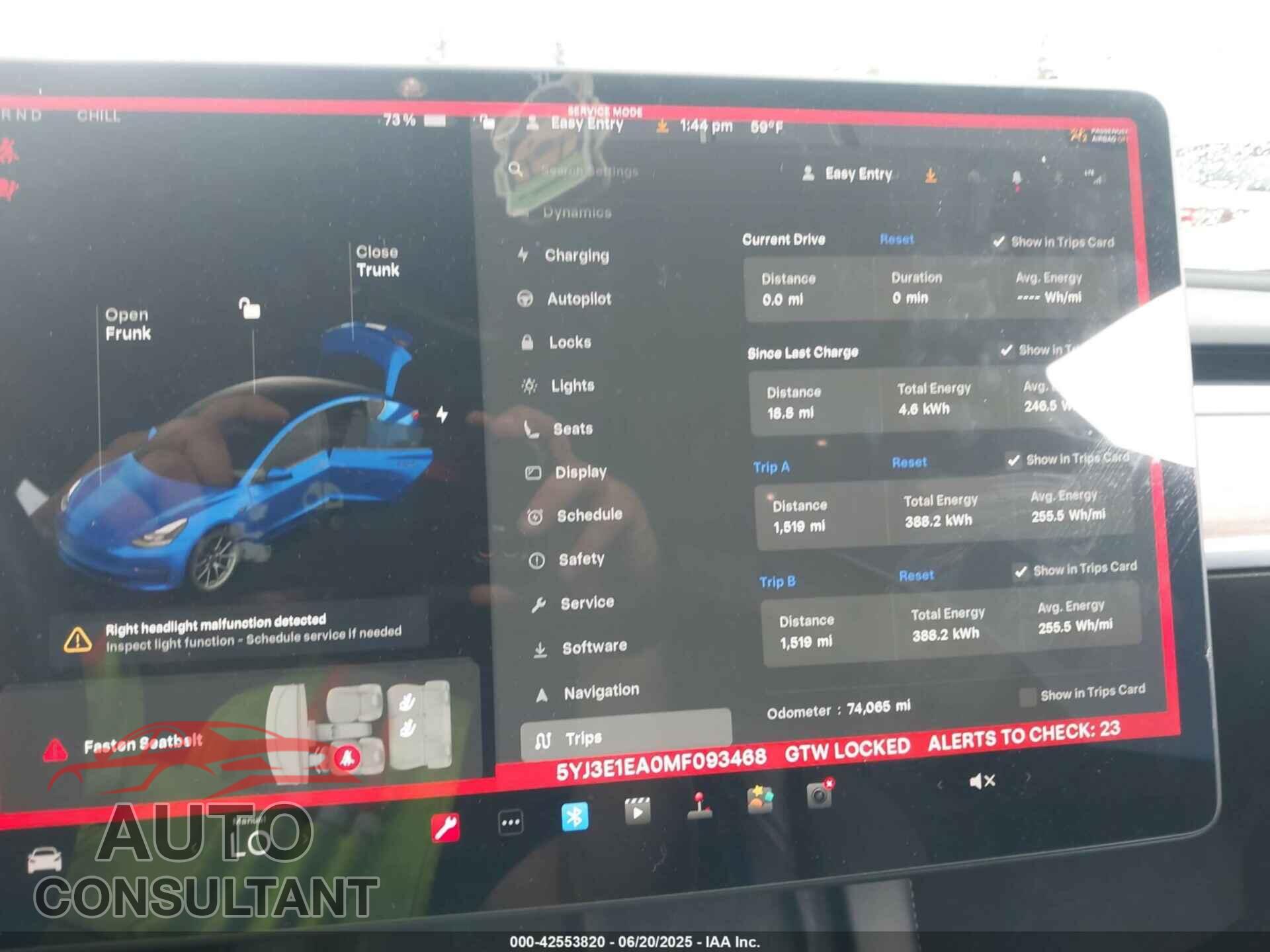 TESLA MODEL 3 2021 - 5YJ3E1EA0MF093468