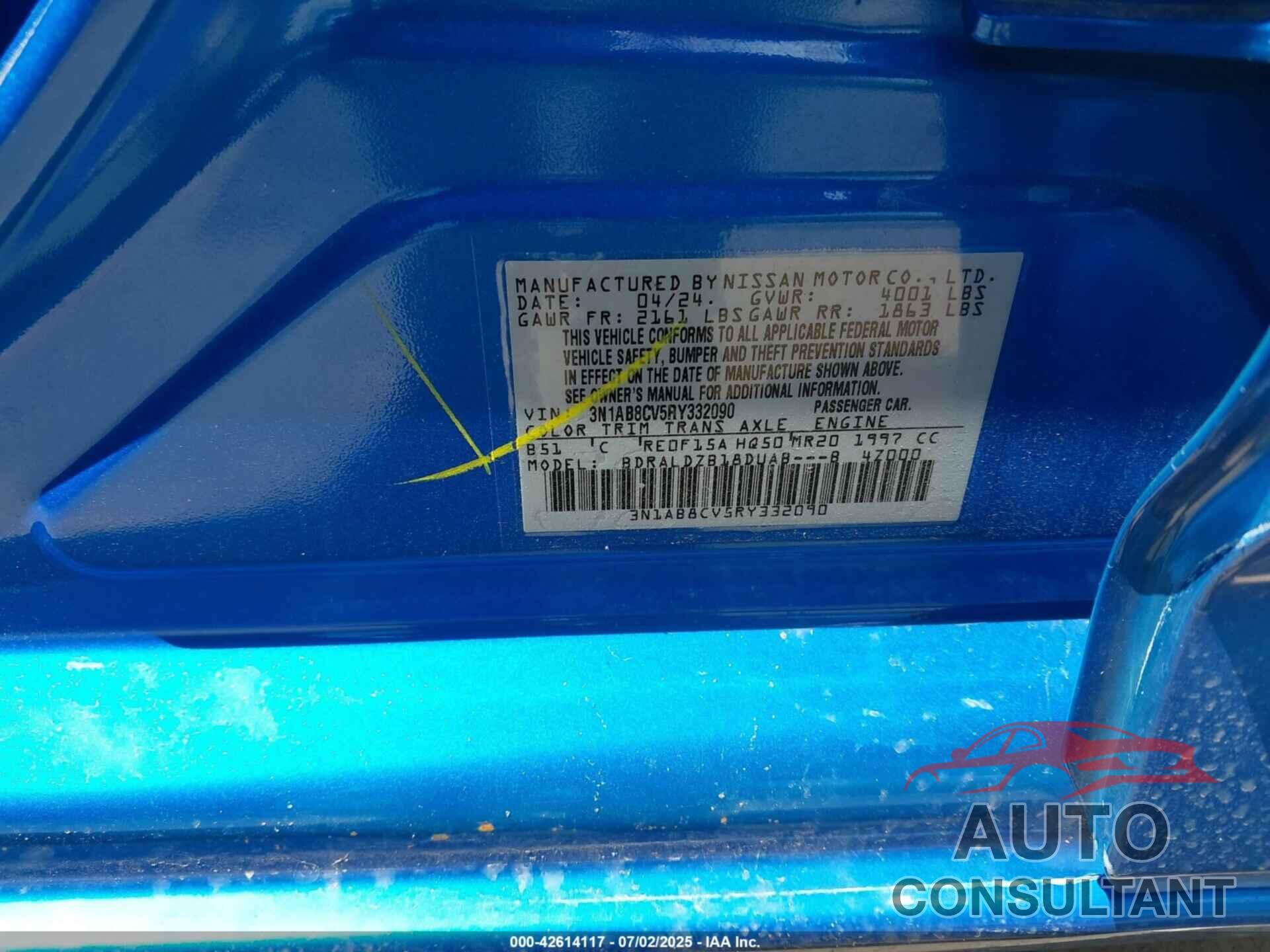 NISSAN SENTRA 2016 - 3N1AB7AP2GY295690