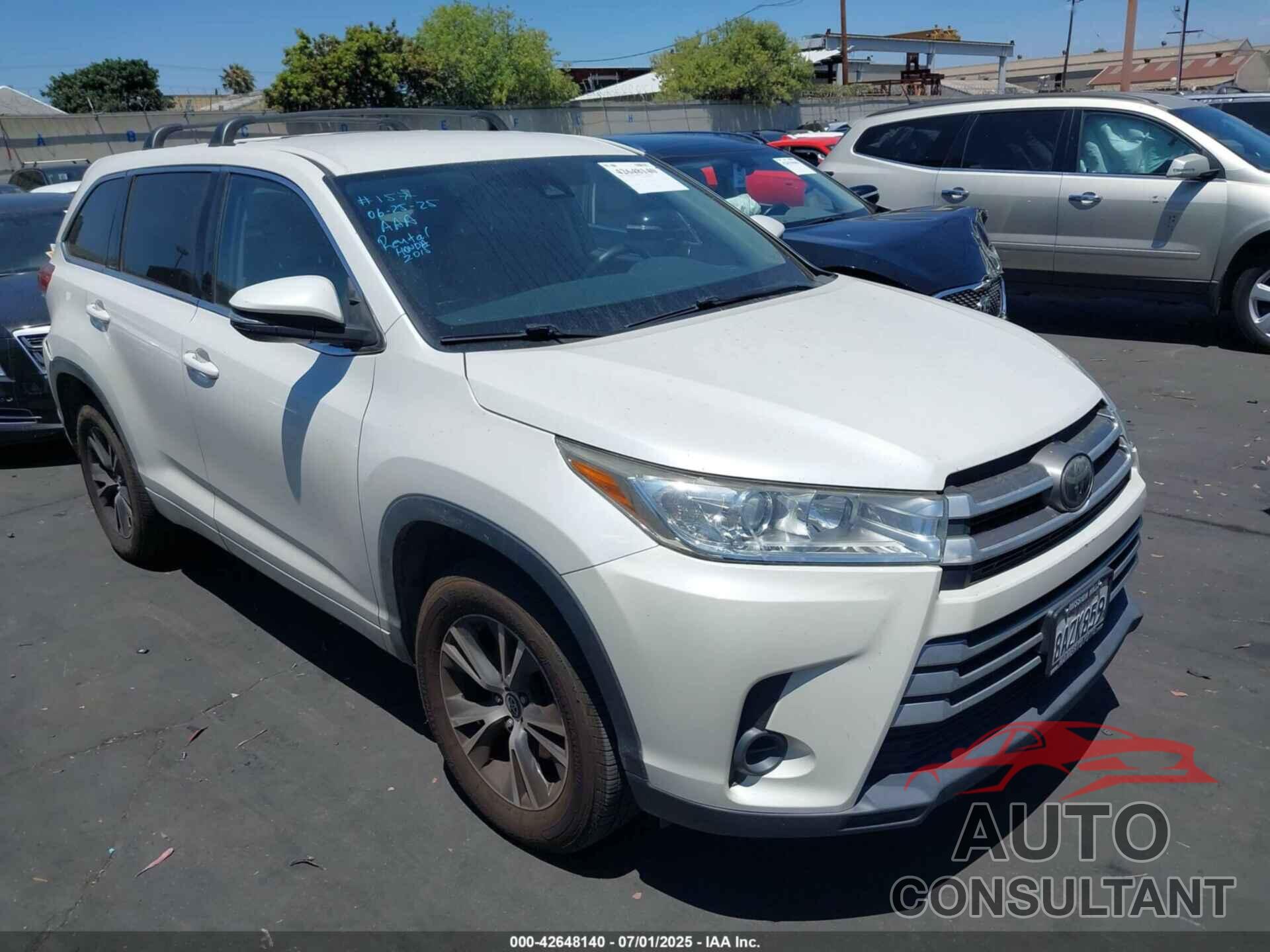 TOYOTA HIGHLANDER 2018 - 5TDZARFH8JS033218