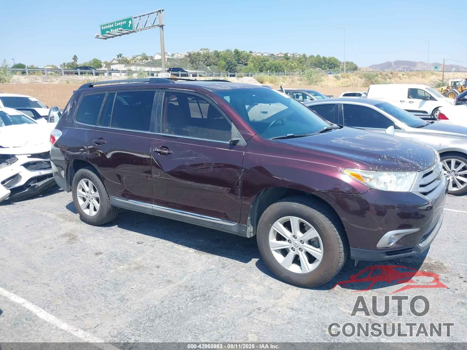 TOYOTA HIGHLANDER 2012 - 5TDBK3EH4CS112384