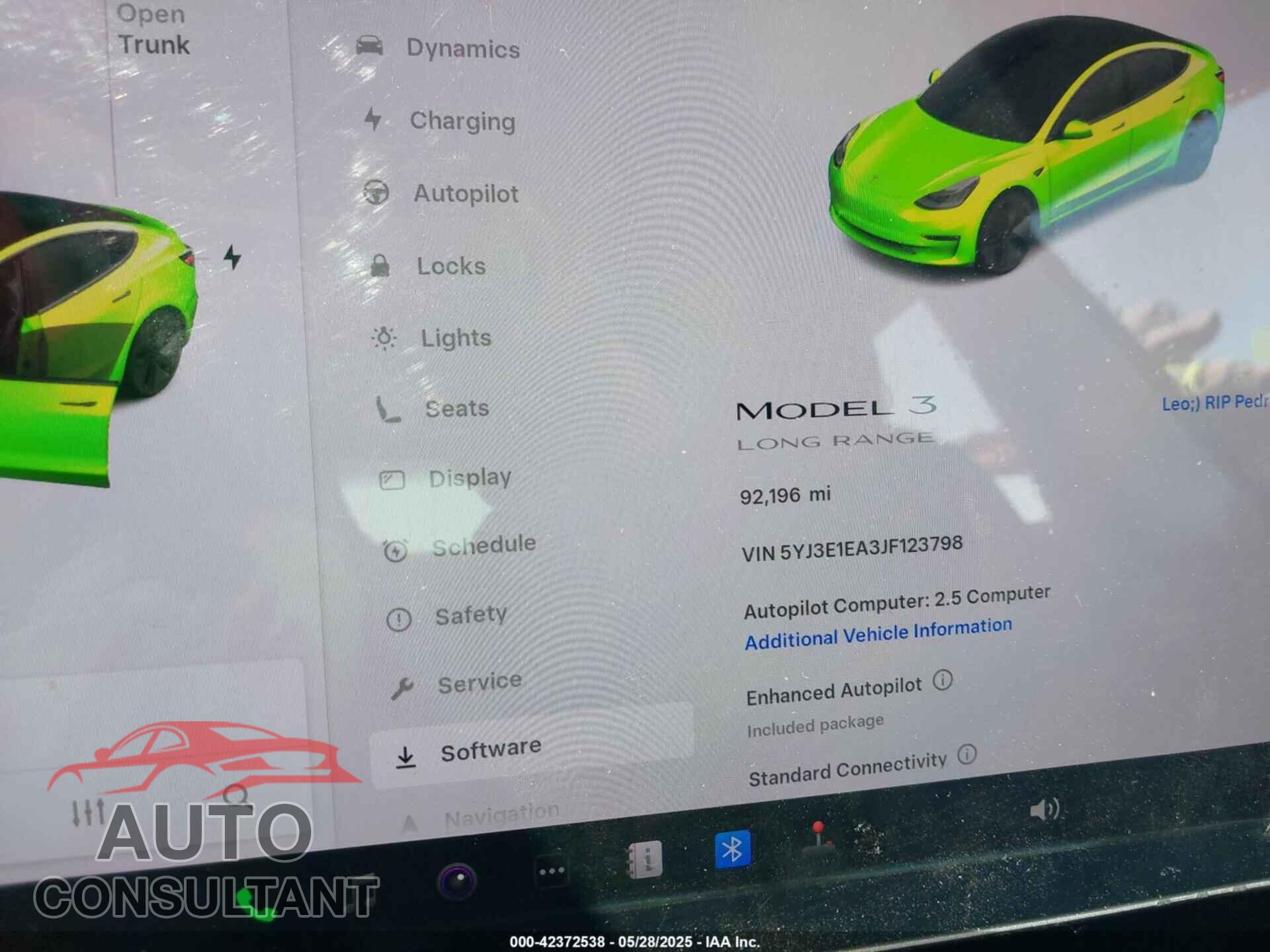 TESLA MODEL 3 2018 - 5YJ3E1EA3JF123798