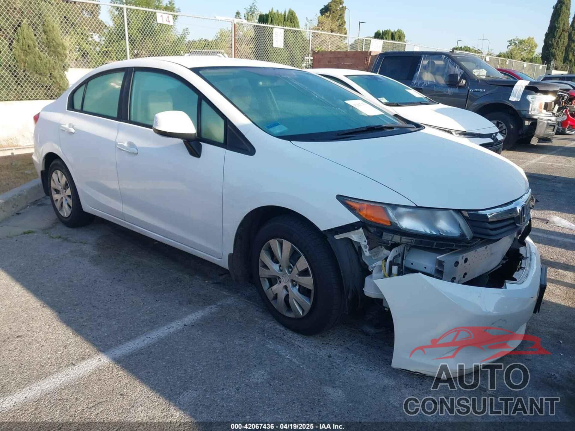 HONDA CIVIC 2012 - 19XFB2F55CE384498