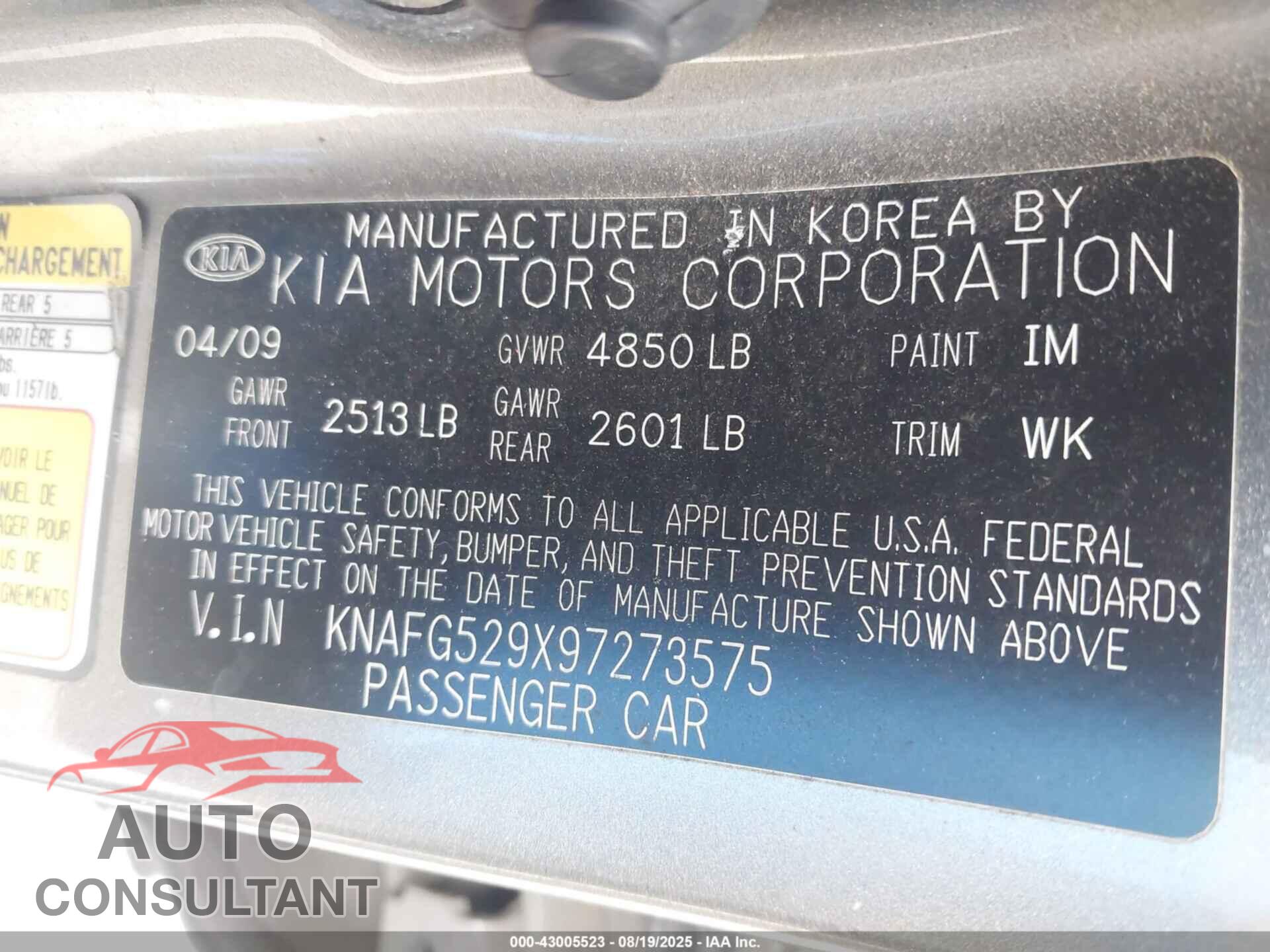 KIA RONDO 2009 - KNAFG529X97273575