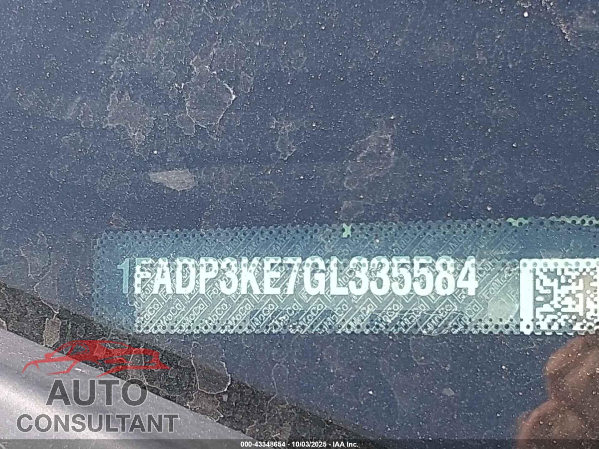 FORD FOCUS 2016 - 1FADP3KE7GL335584