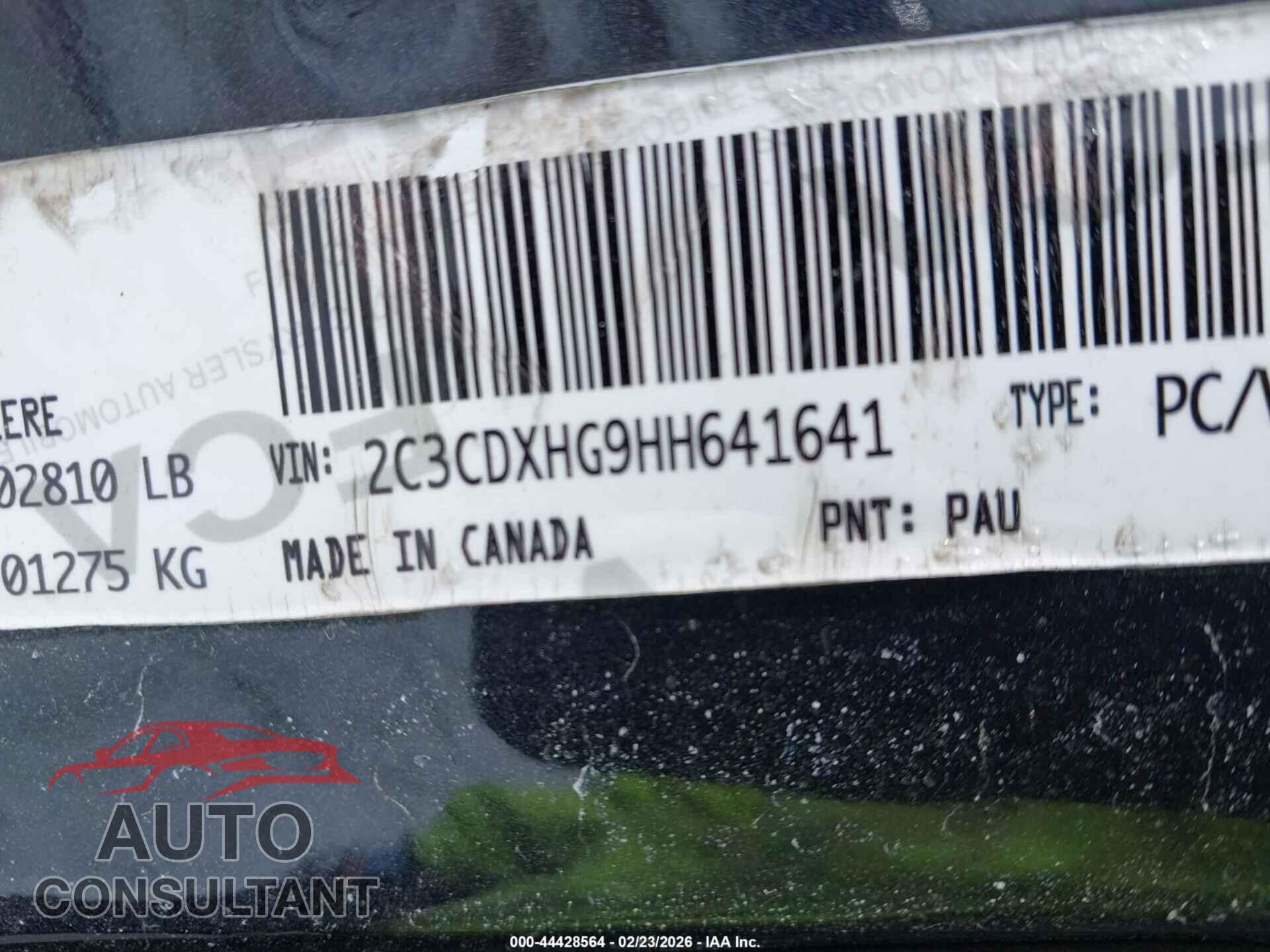 DODGE CHARGER 2017 - 2C3CDXHG9HH641641