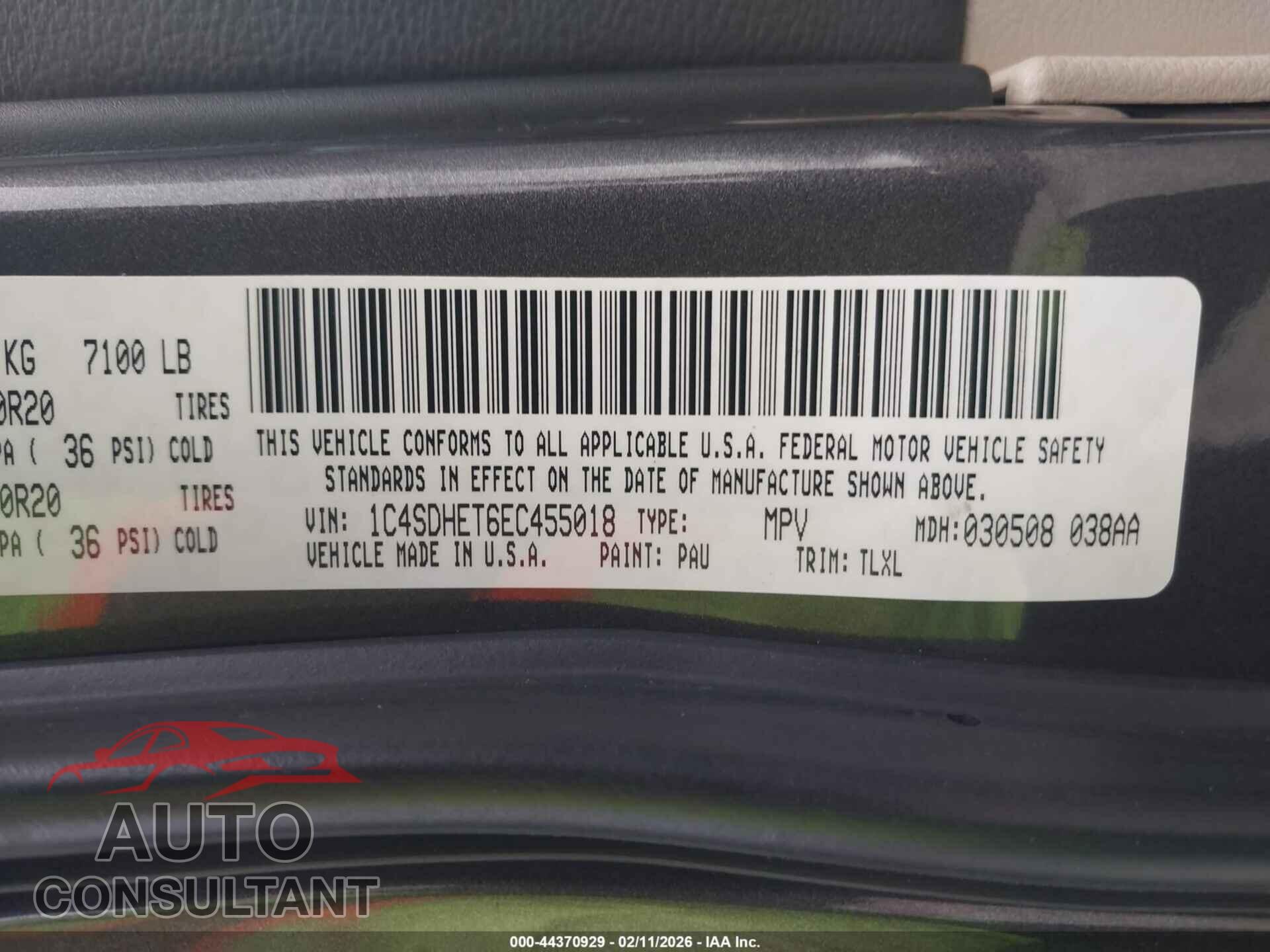 DODGE DURANGO 2014 - 1C4SDHET6EC455018