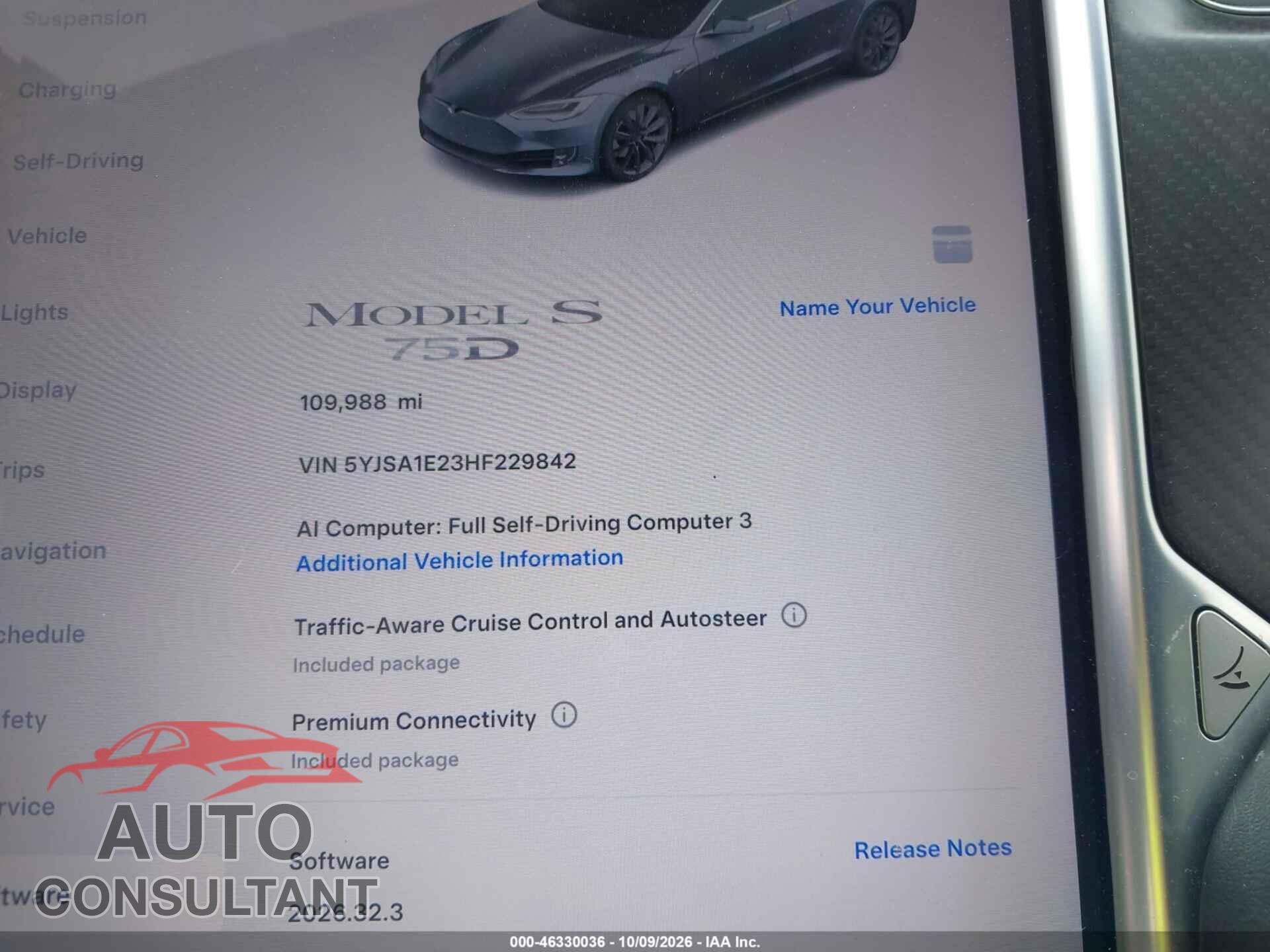 TESLA MODEL S 2017 - 5YJSA1E23HF229842