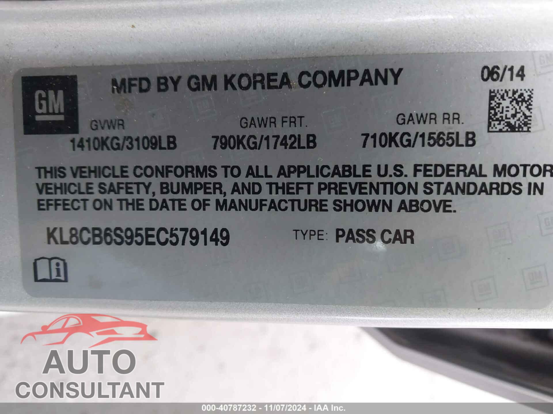 CHEVROLET SPARK 2014 - KL8CB6S95EC579149