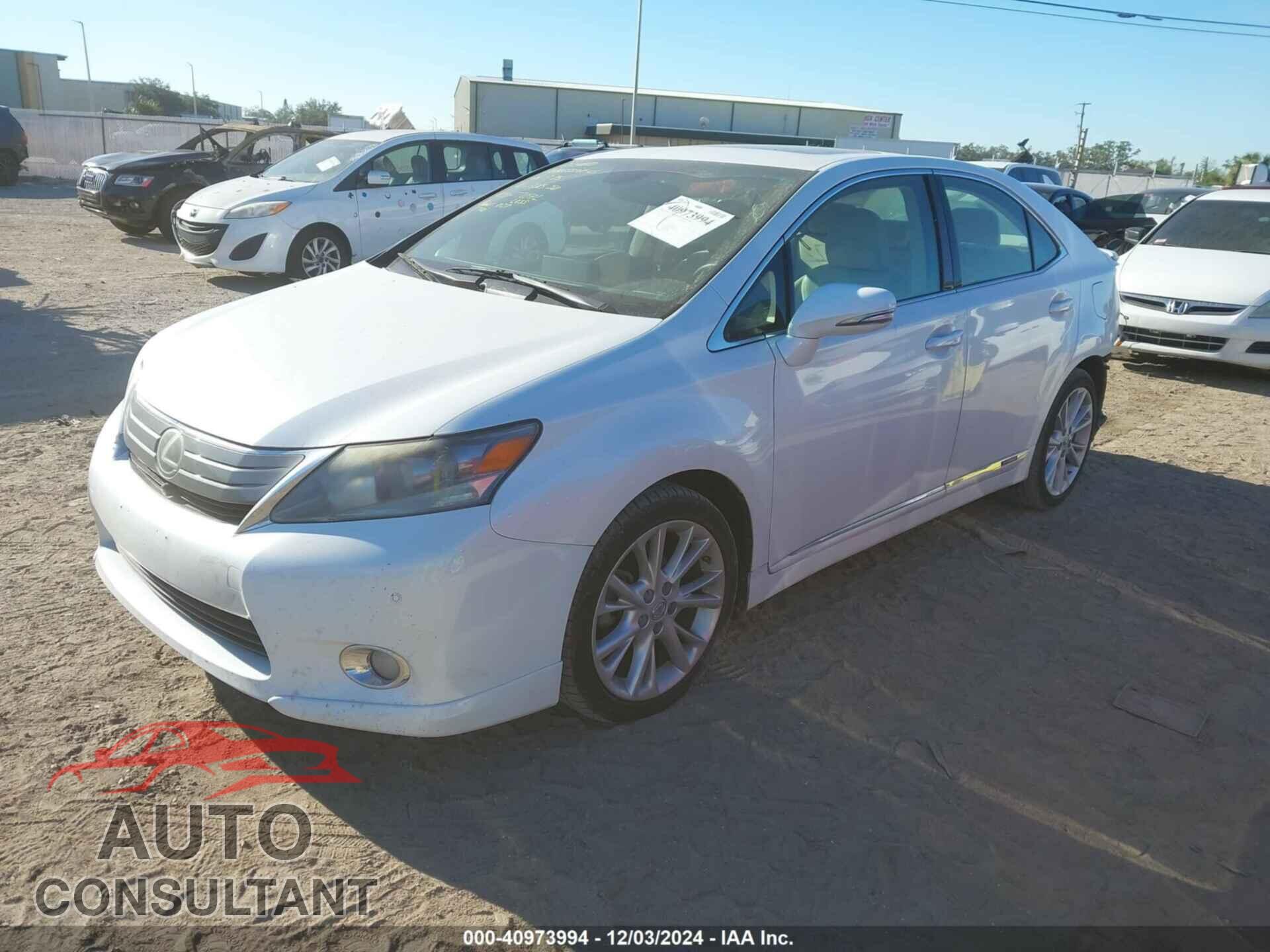 LEXUS HS 250H 2010 - JTHBB1BA0A2022373